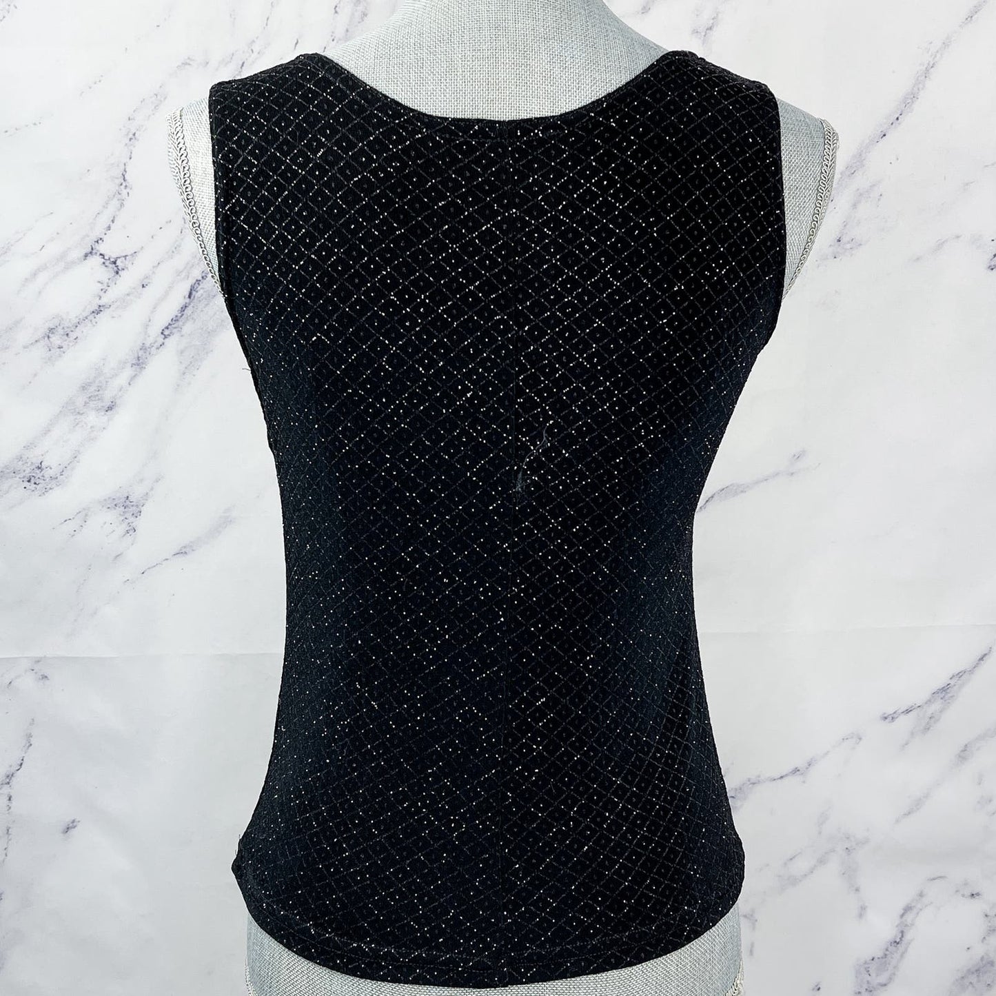 Onyx Nite | Black Metallic Cardigan and Tank Set | M