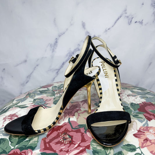 Pollini | Black Suede Stiletto Heels | EU37.5  US(7)
