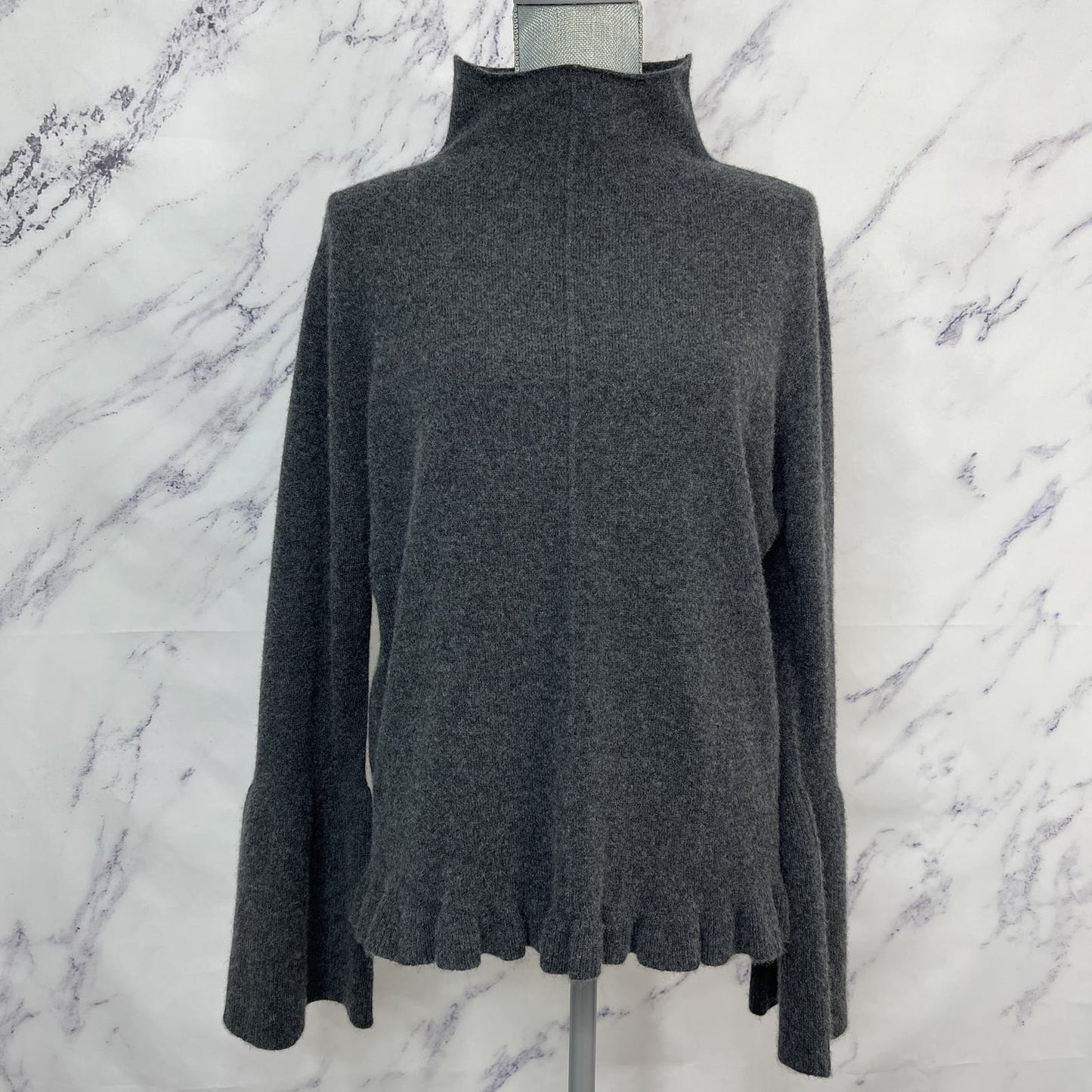 Lockhart | Charcoal Grey Cashmere Mock Sweater | L
