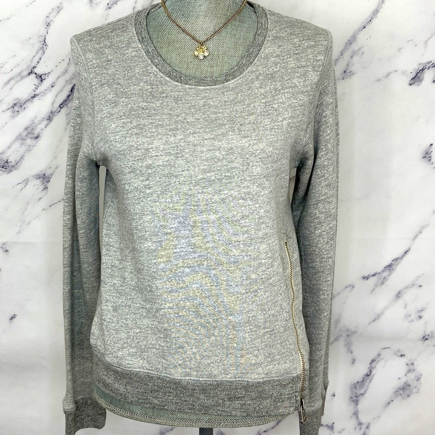 Sundry | Crew Neck Sweatshirt w/ Side Zip | Sz 0 (XS)