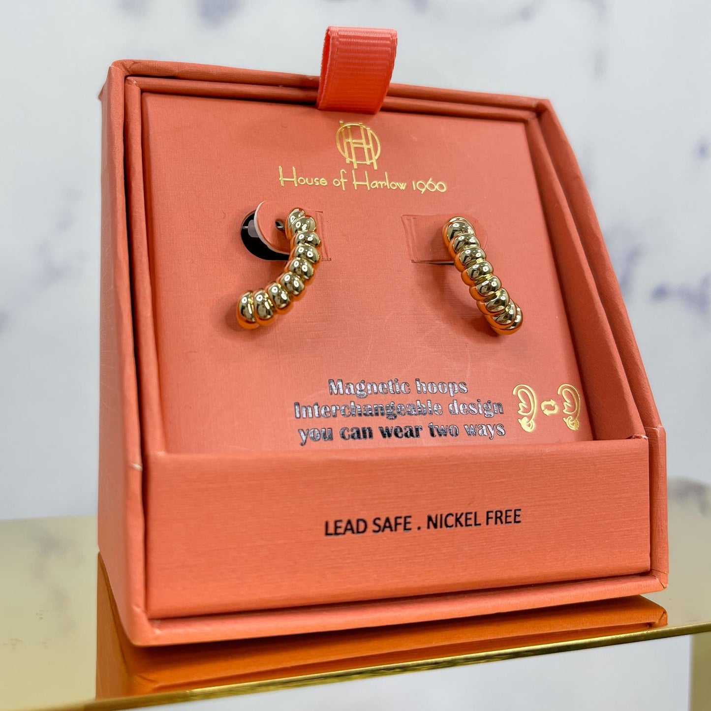 House of Harlow 1960 | Gold-Tone Magnetic Hoop Earrings