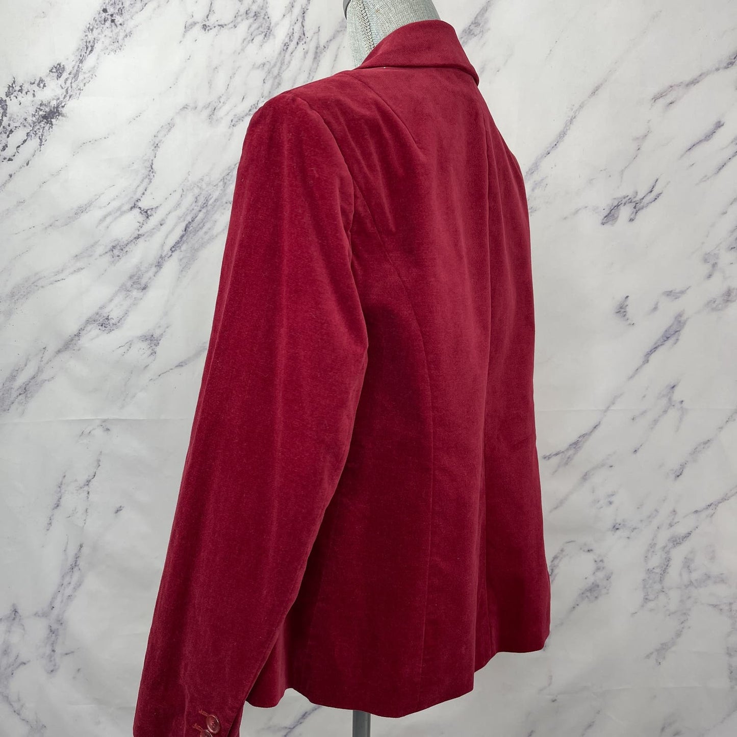 Jones New York | Deep Red/Maroon Velour Blazer | 14W