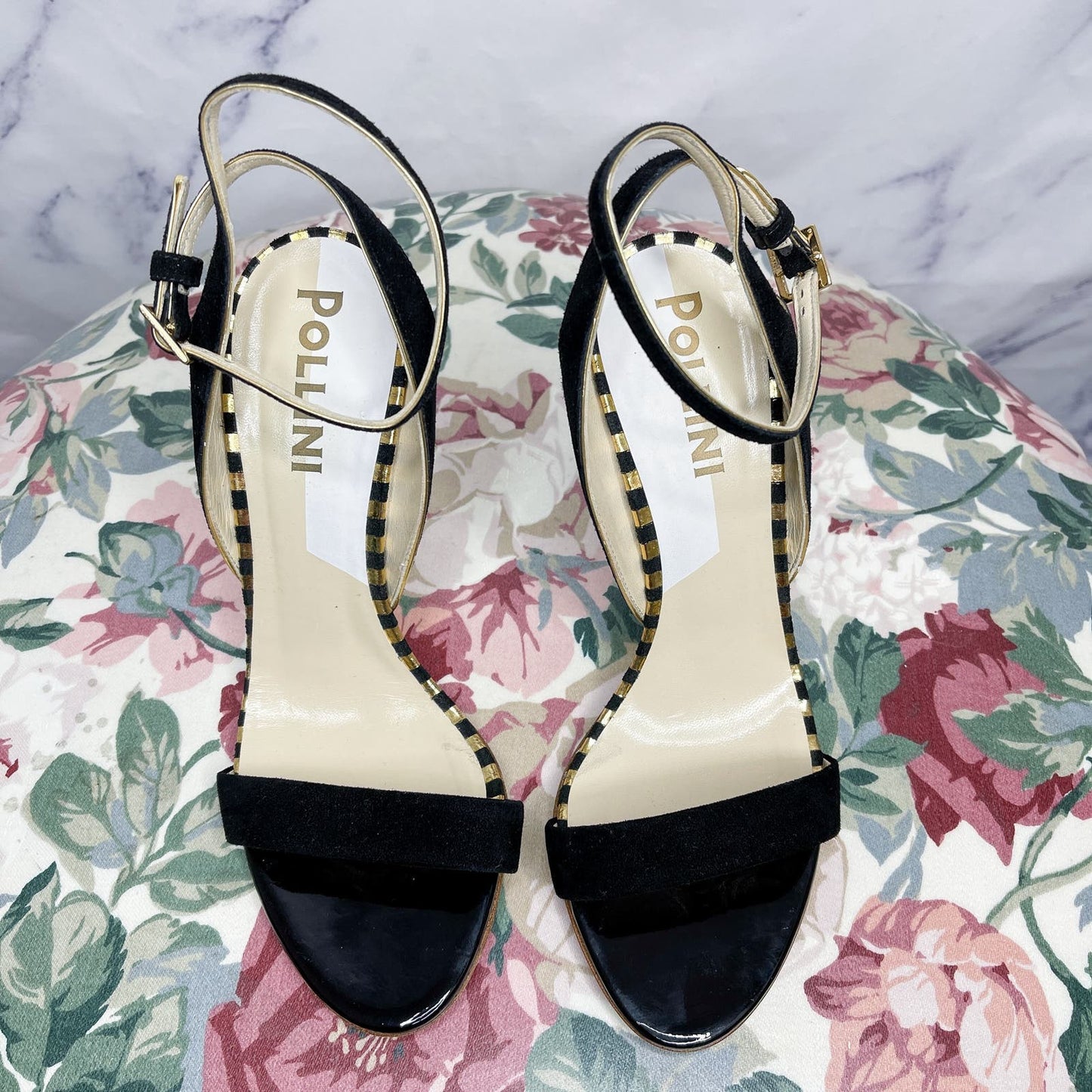Pollini | Black Suede Stiletto Heels | EU37.5 US(7)