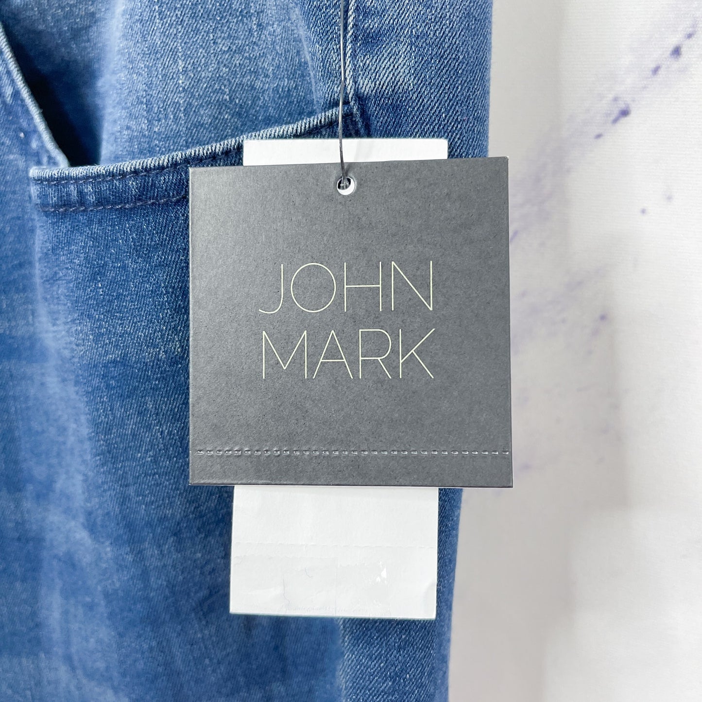 John Mark | “Carnival” High Rise Skinny Dark Denim Fringe Cuff Jeans | 18W