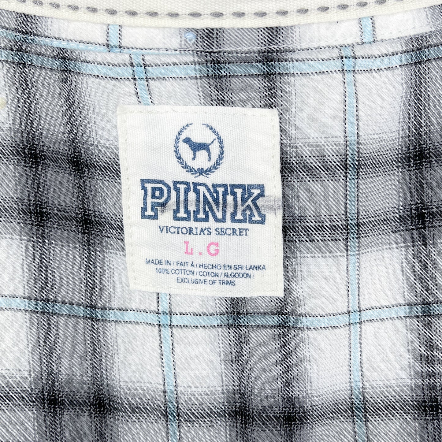 PINK | Victoria’s Secret | Plaid Long Sleeve Button-Down Shirt | L