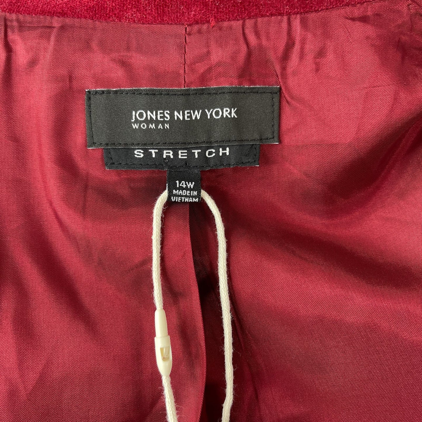 Jones New York | Deep Red/Maroon Velour Blazer | 14W