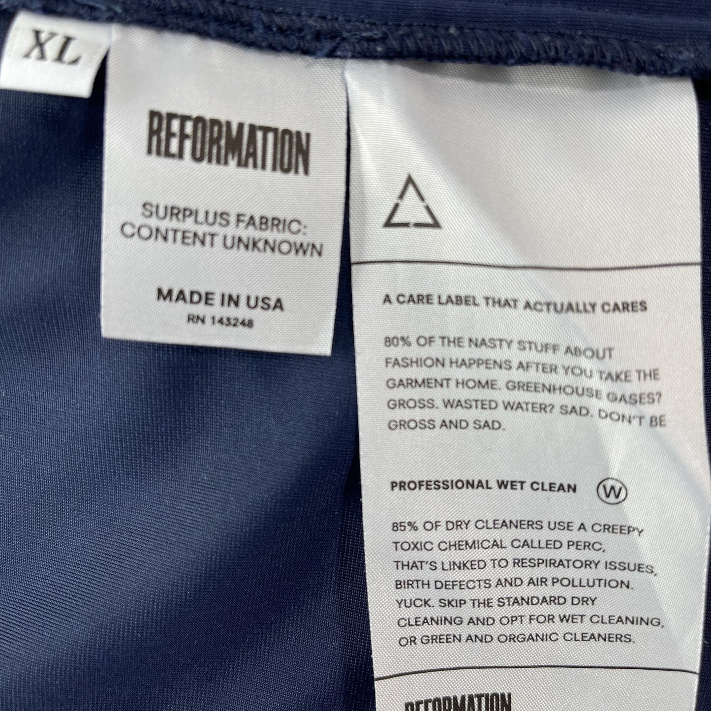 Reformation | Navy Blue Velour Dress | XL