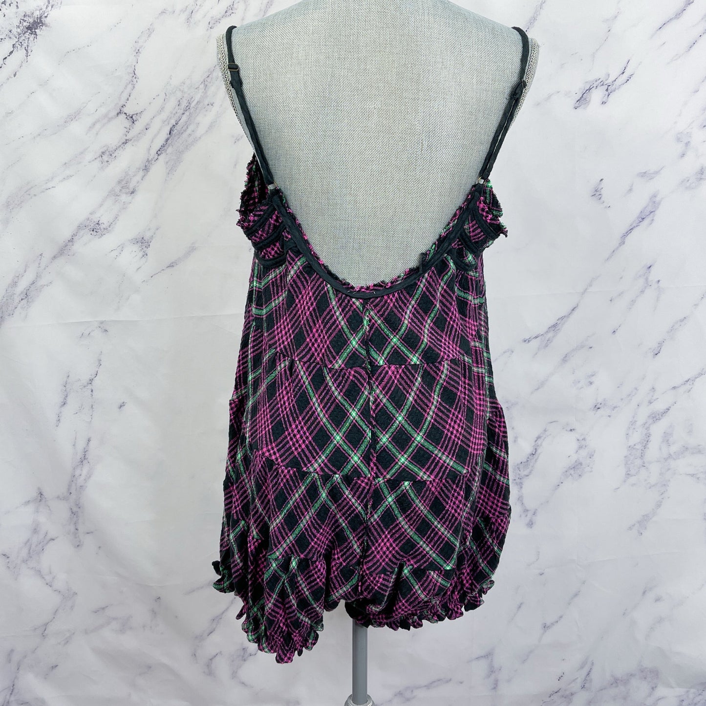 Free People Intimately Free | Plaid Crush and Blush Romper