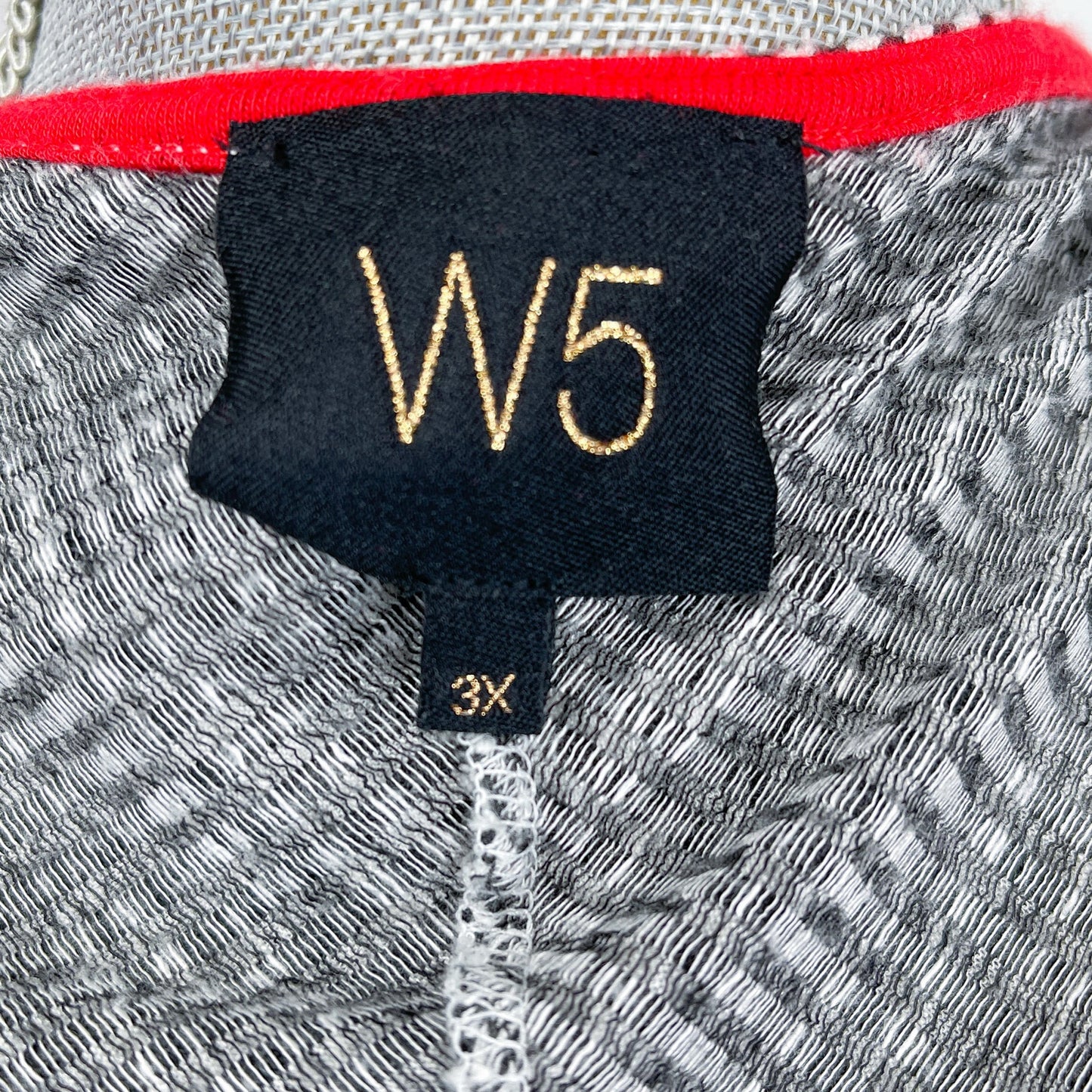 W5 | Black & White Striped 3/4 Sleeve Shirt | 3X