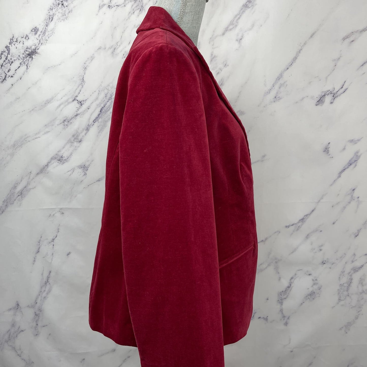 Jones New York | Deep Red/Maroon Velour Blazer | 14W