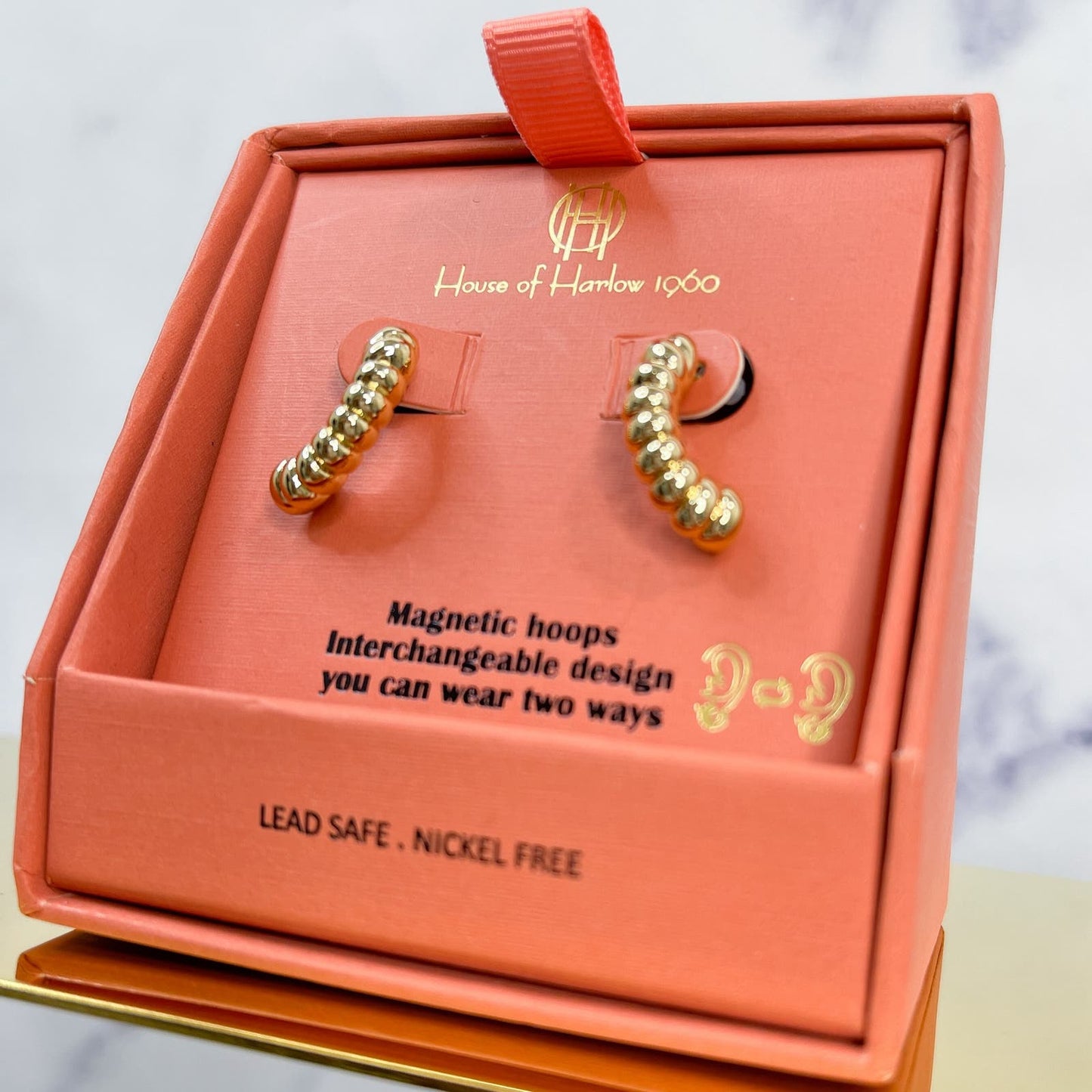 House of Harlow 1960 | Gold-Tone Magnetic Hoop Earrings