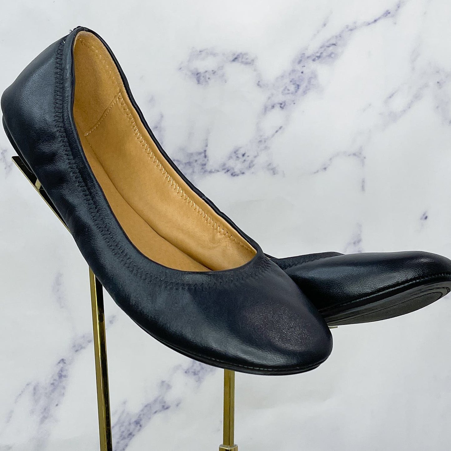 Lucky Brand | ‘Erin’ Black Leather Flats | 10