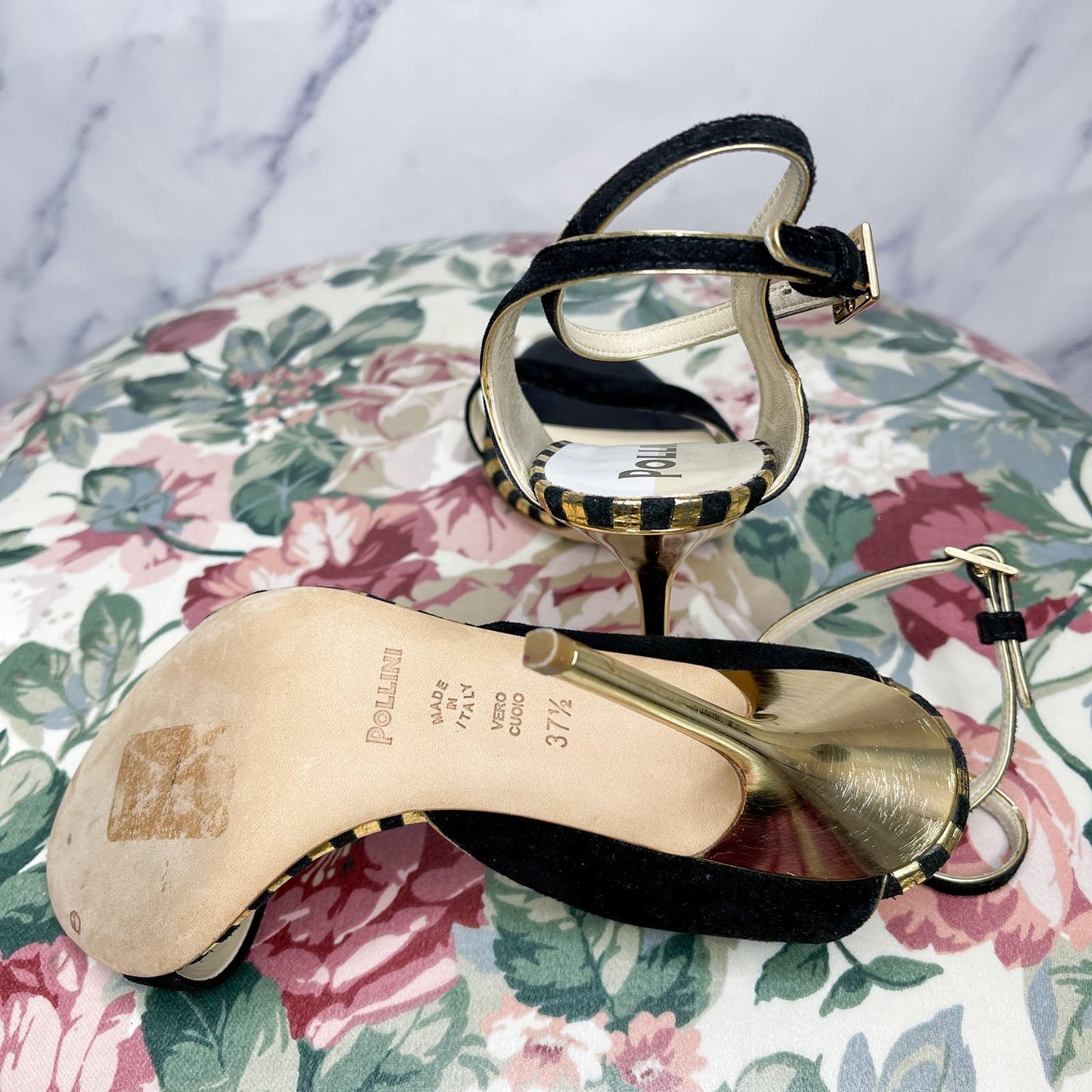 Pollini | Black Suede Stiletto Heels | EU37.5 US(7)