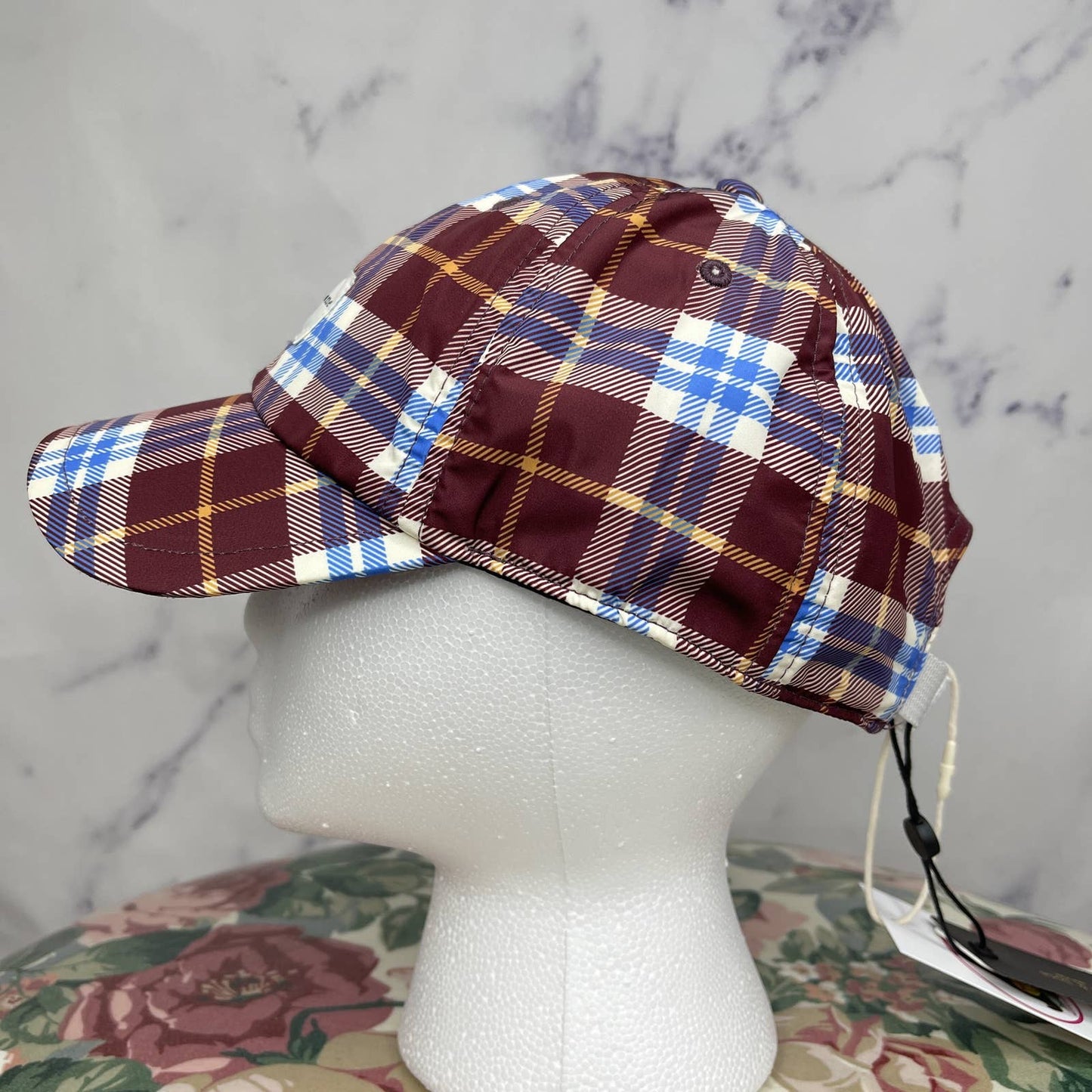 Rag & Bone | Addison Plaid Maroon & Blue Baseball Cap