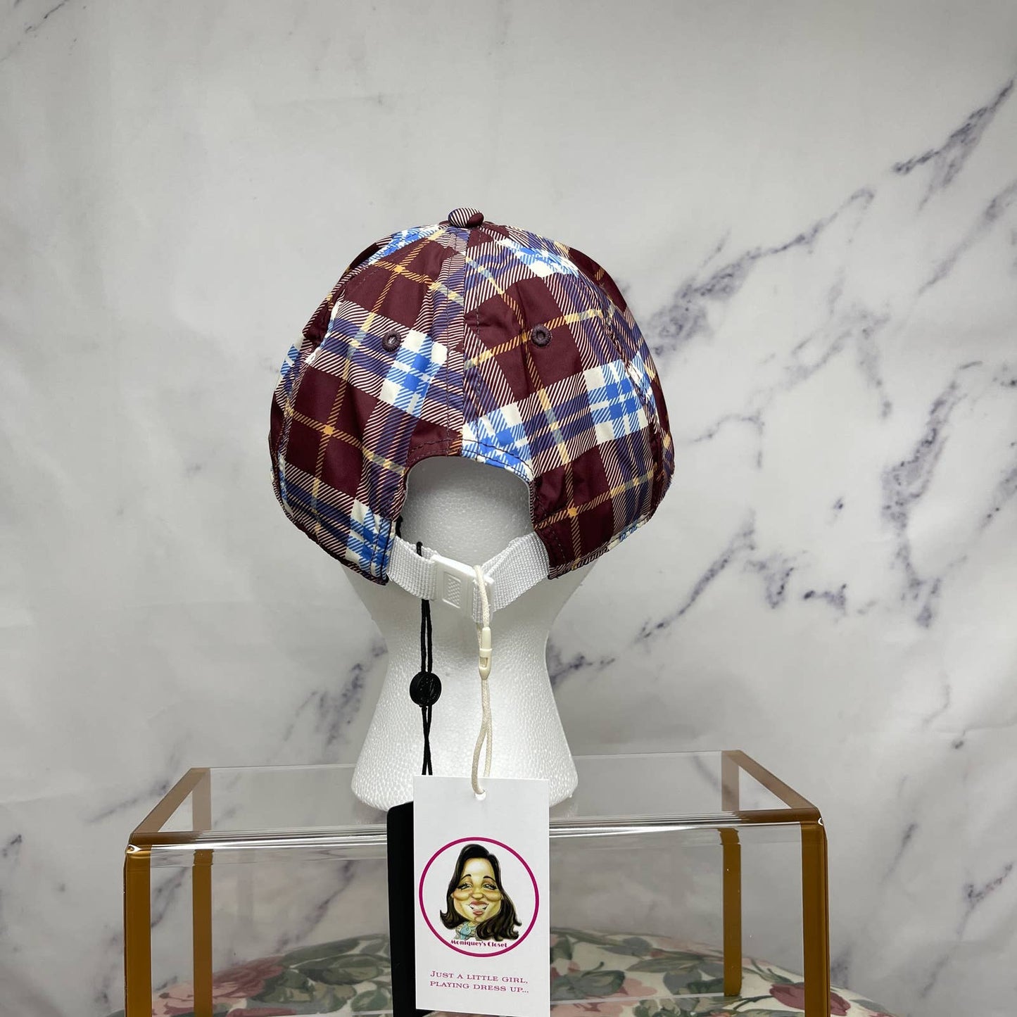Rag & Bone | Addison Plaid Maroon & Blue Baseball Cap
