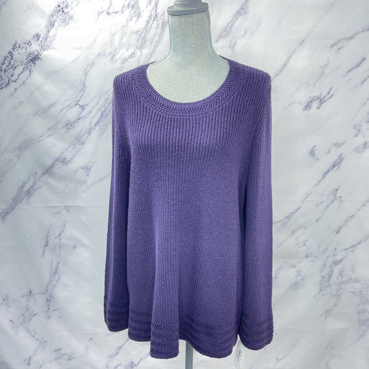 Style & Co | Purple Chunky Cable Knit Sweater | 0X