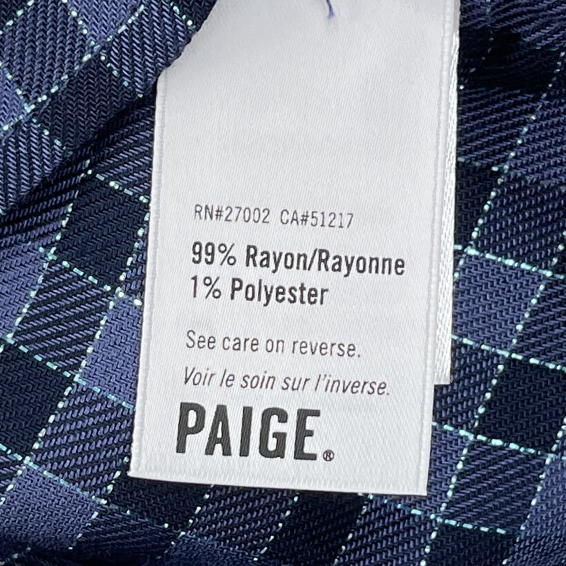 Paige | Amalfi Plaid Blouse in Crown Blue | M