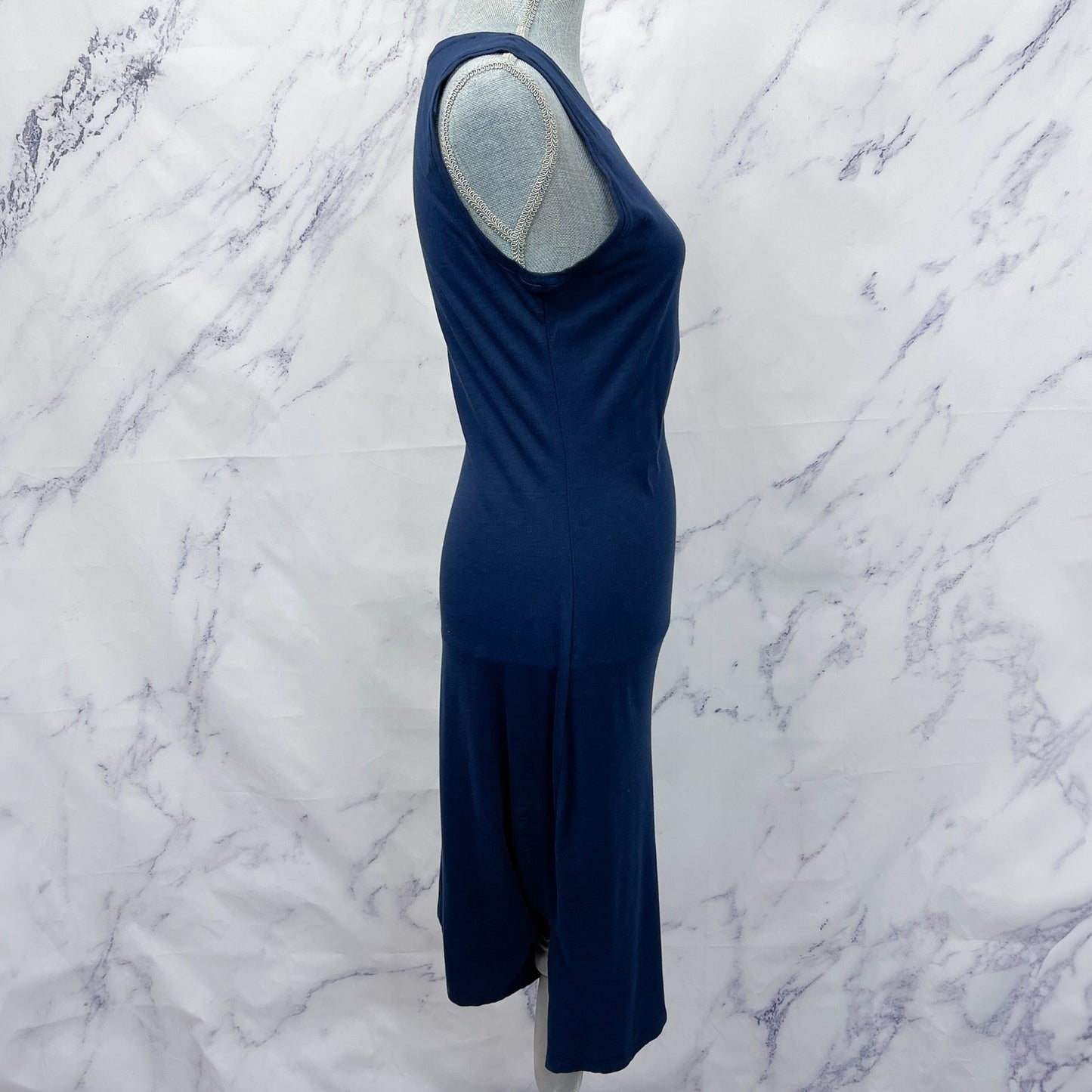 MICHAEL Michael Kors | Navy Sleeveless Faux Wrap Jersey Dress | M