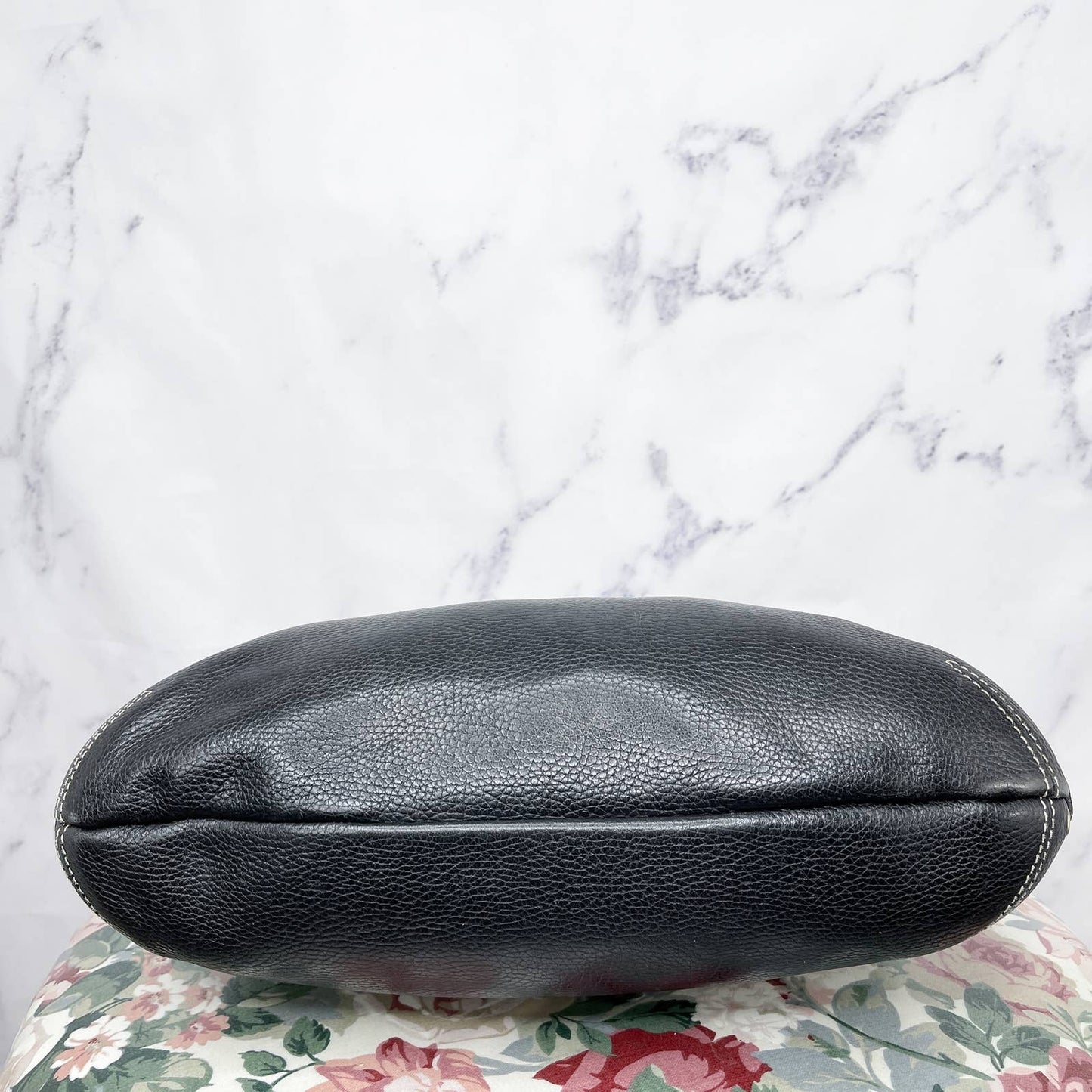 Dooney & Bourke | Whipstitch Black Pebble Leather Hobo