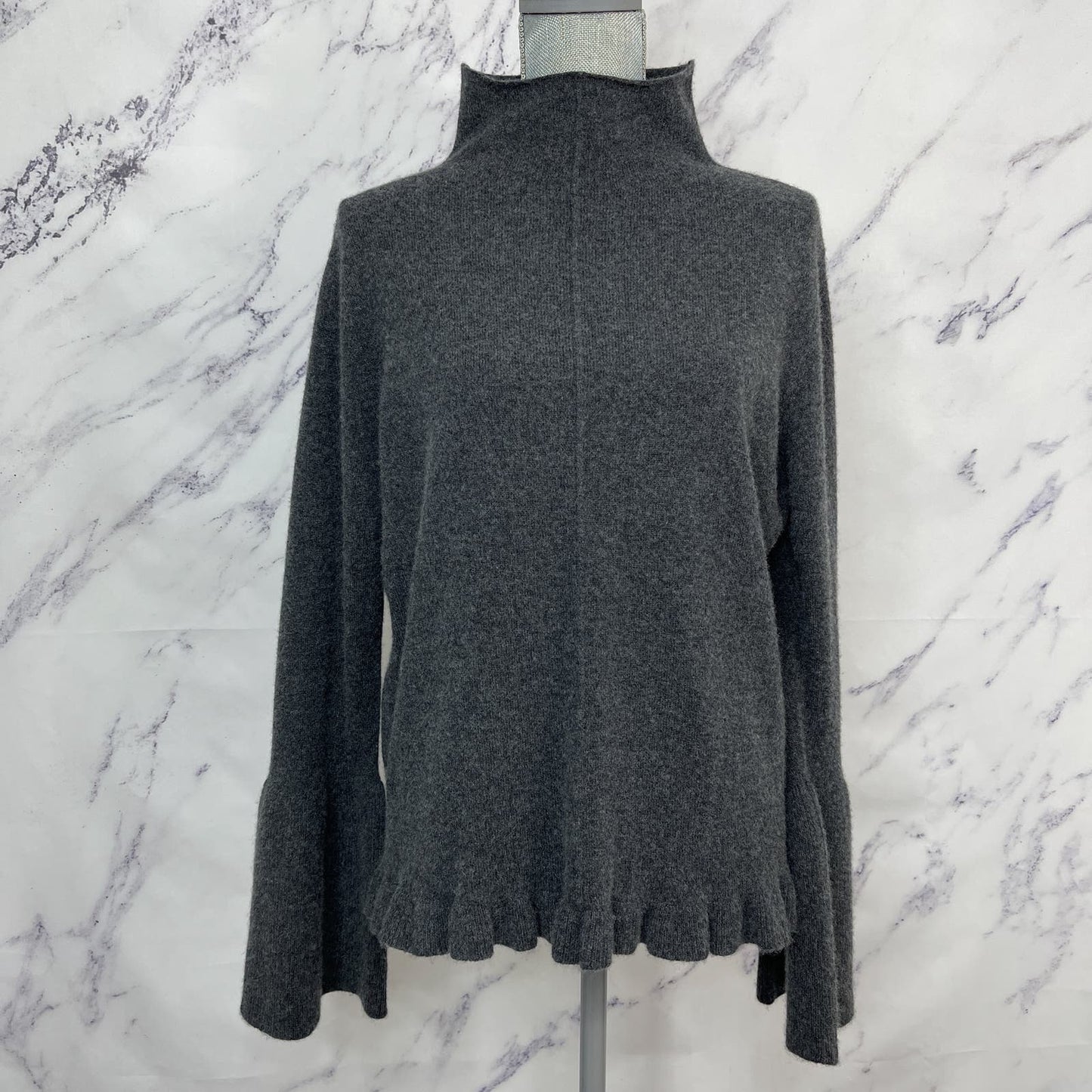 Lockhart | Charcoal Grey Cashmere Mock Sweater | L
