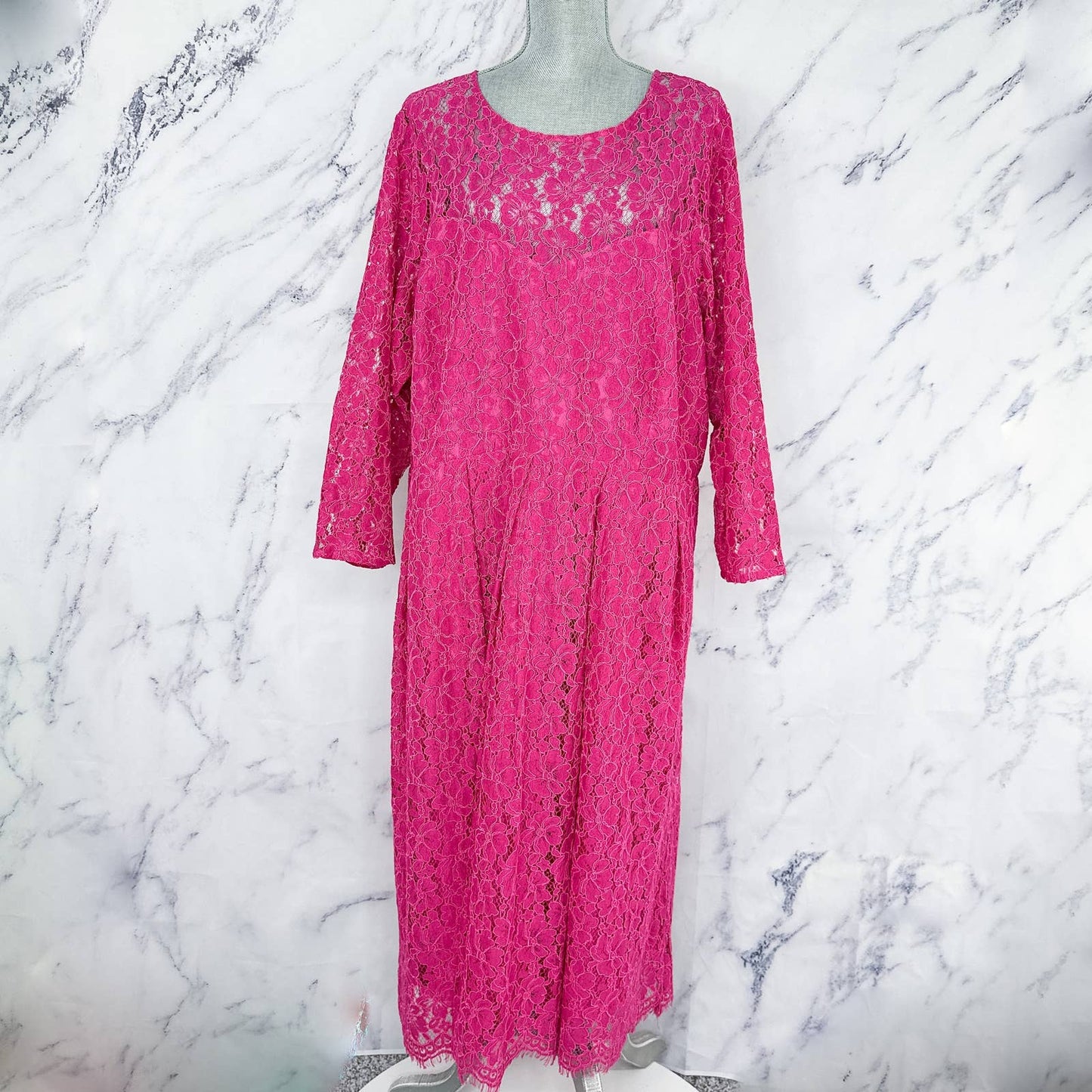 Eloquii | Pink Lace Fit and Flare Dress | Sz 24