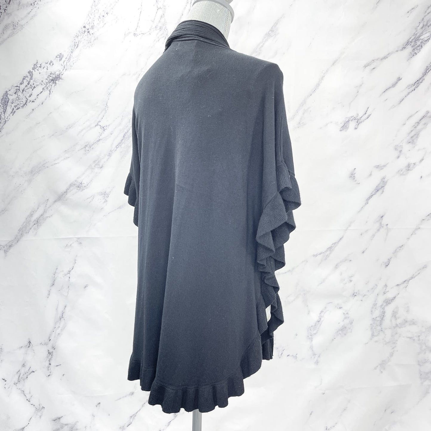 Joseph A. | Black Ribbed Cardigan/Shawl | M