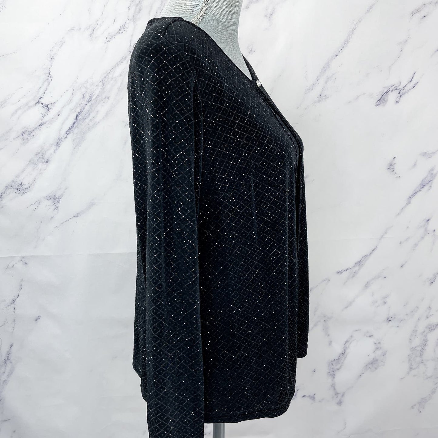 Onyx Nite | Black Metallic Cardigan and Tank Set | M