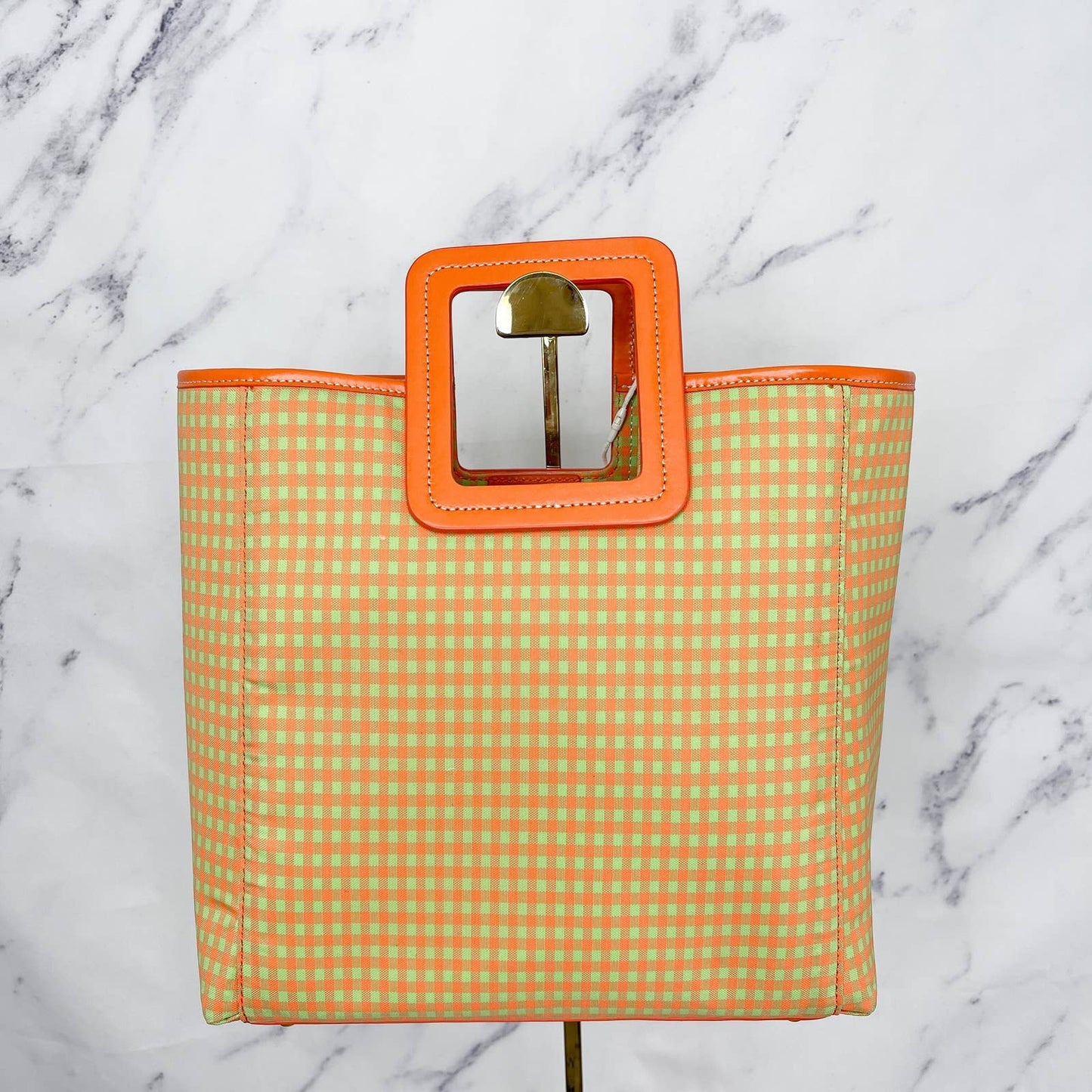 STAUD | Shirley Gingham Nylon Tote Bag