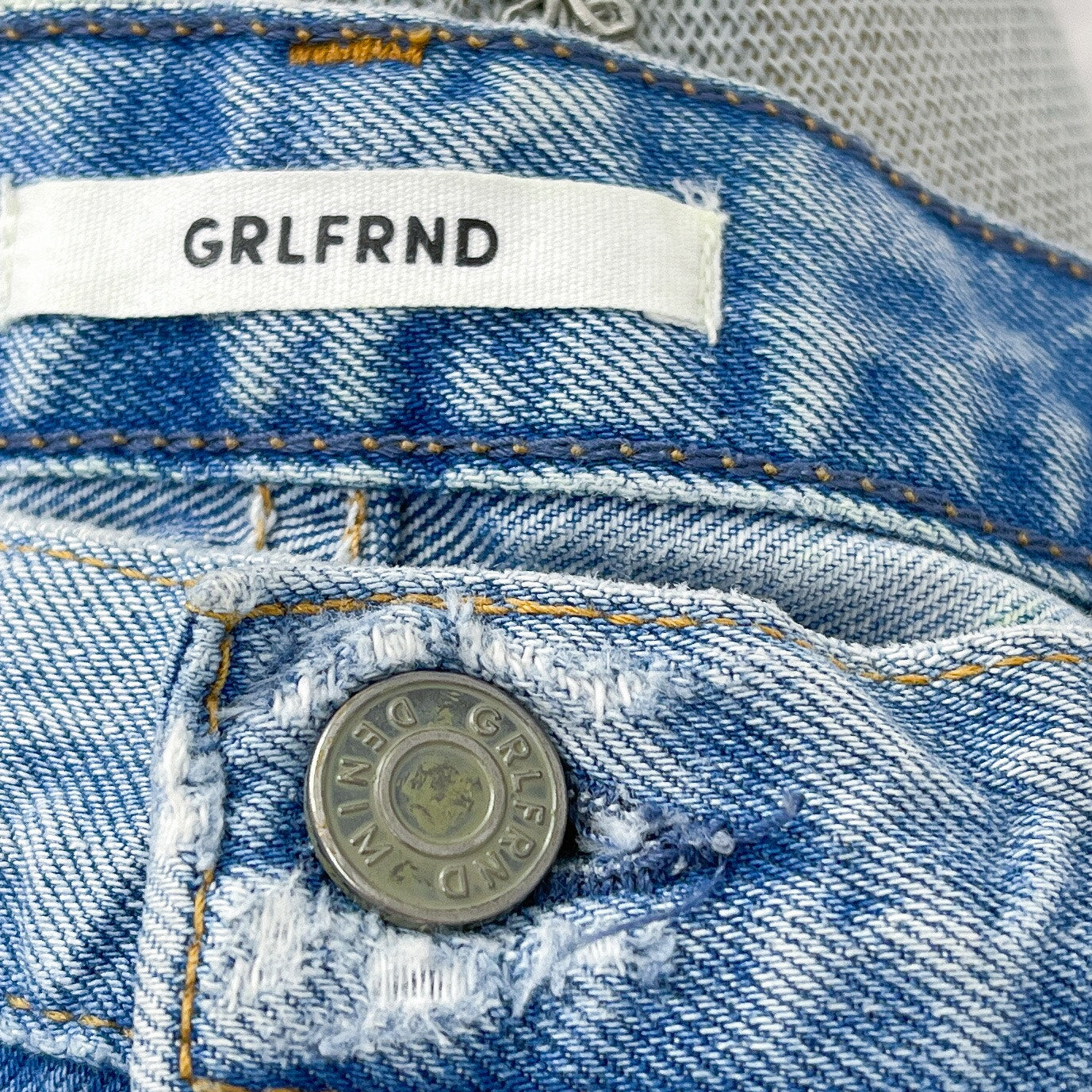 GRLFRND | “Adriana” Button Fly Roll Hem Cut Off Denim Shorts
