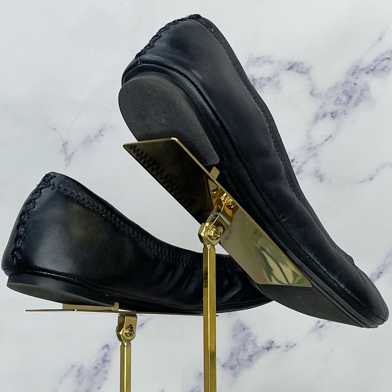 Lucky Brand | ‘Erin’ Black Leather Flats | 10