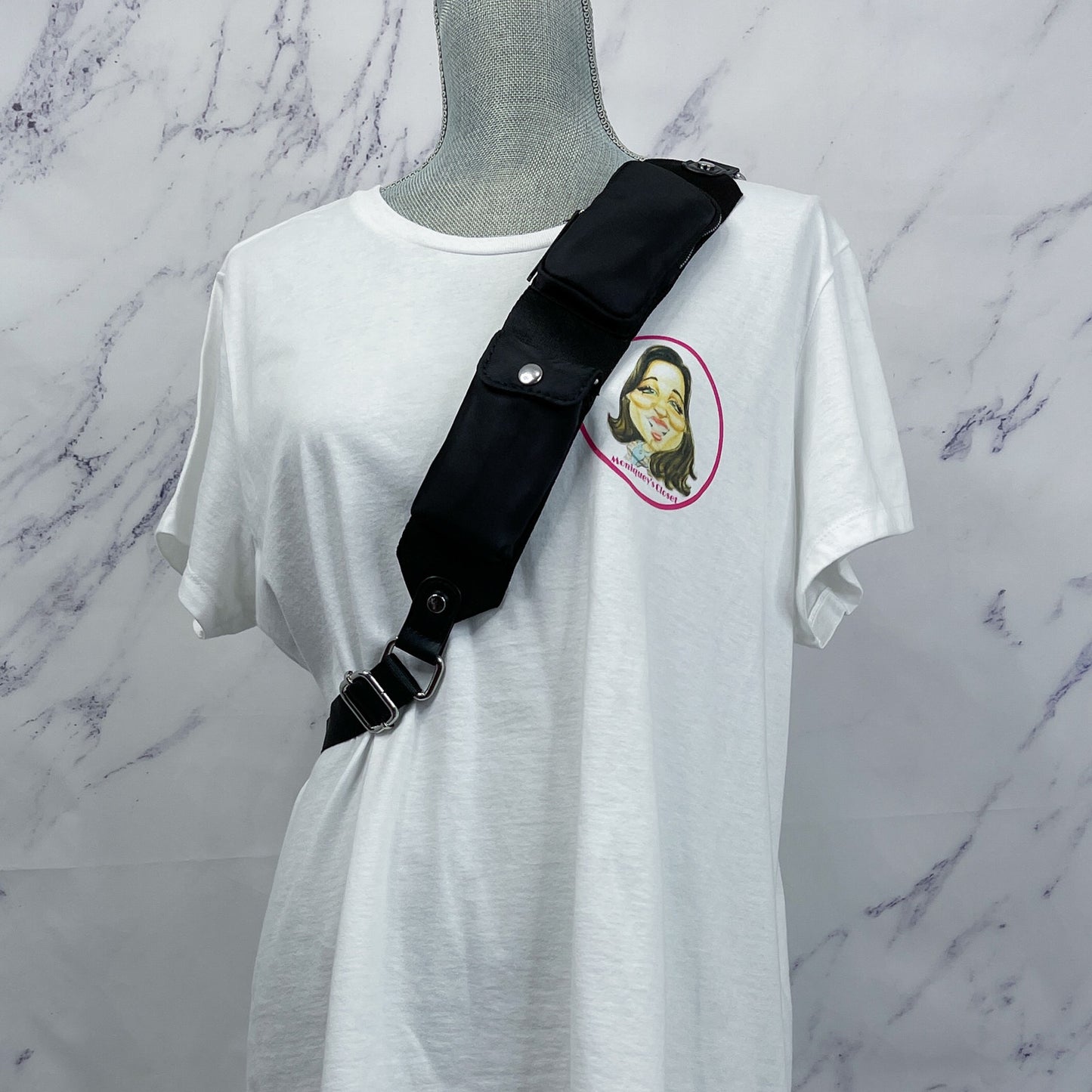 House of Harlow 1960 | Black Quilted Sling Bag / Crossbody