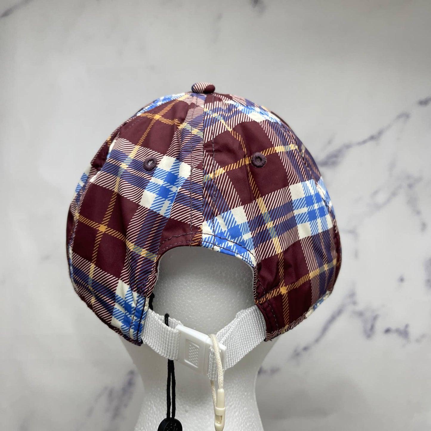 Rag & Bone | Addison Plaid Maroon & Blue Baseball Cap