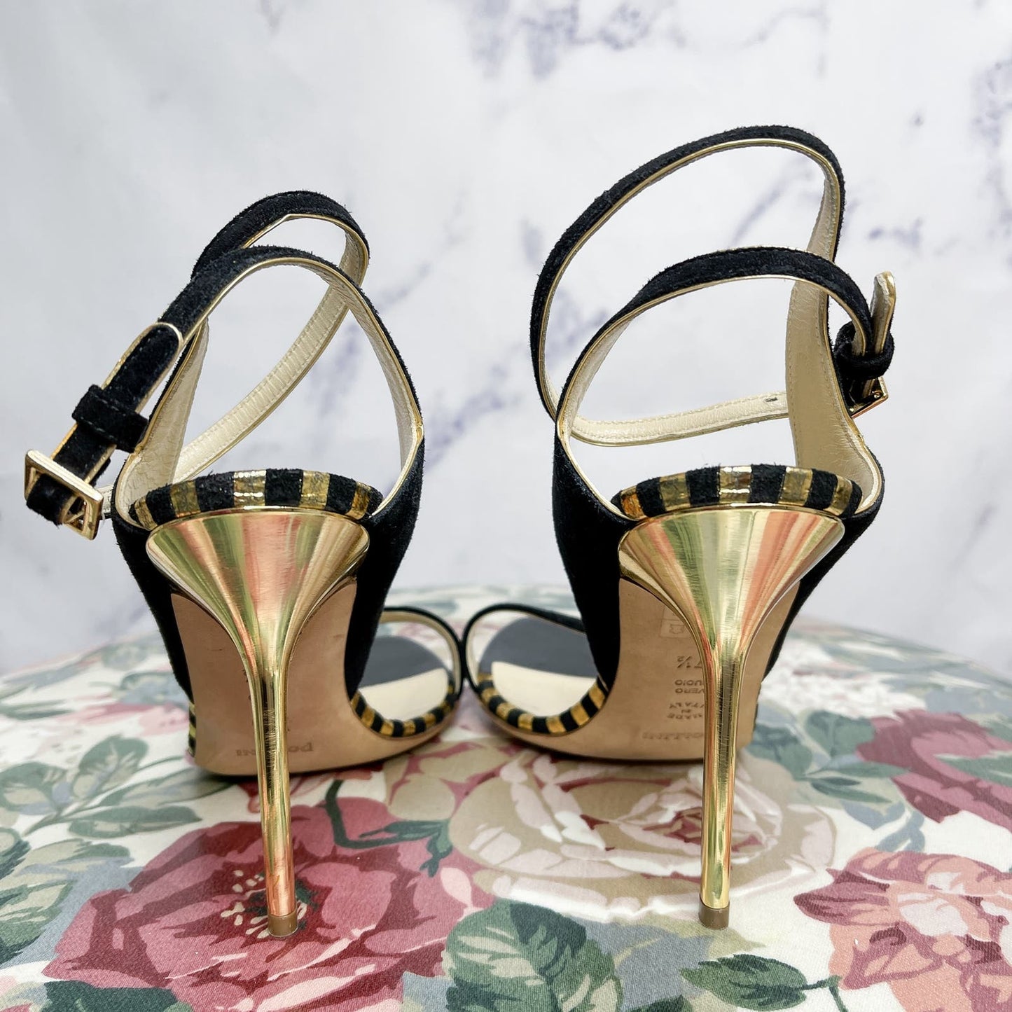 Pollini | Black Suede Stiletto Heels | EU37.5 US(7)