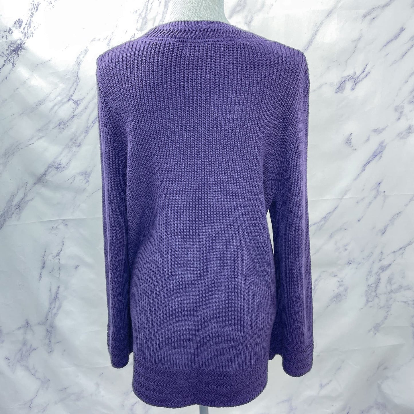 Style & Co | Purple Chunky Cable Knit Sweater | 0X
