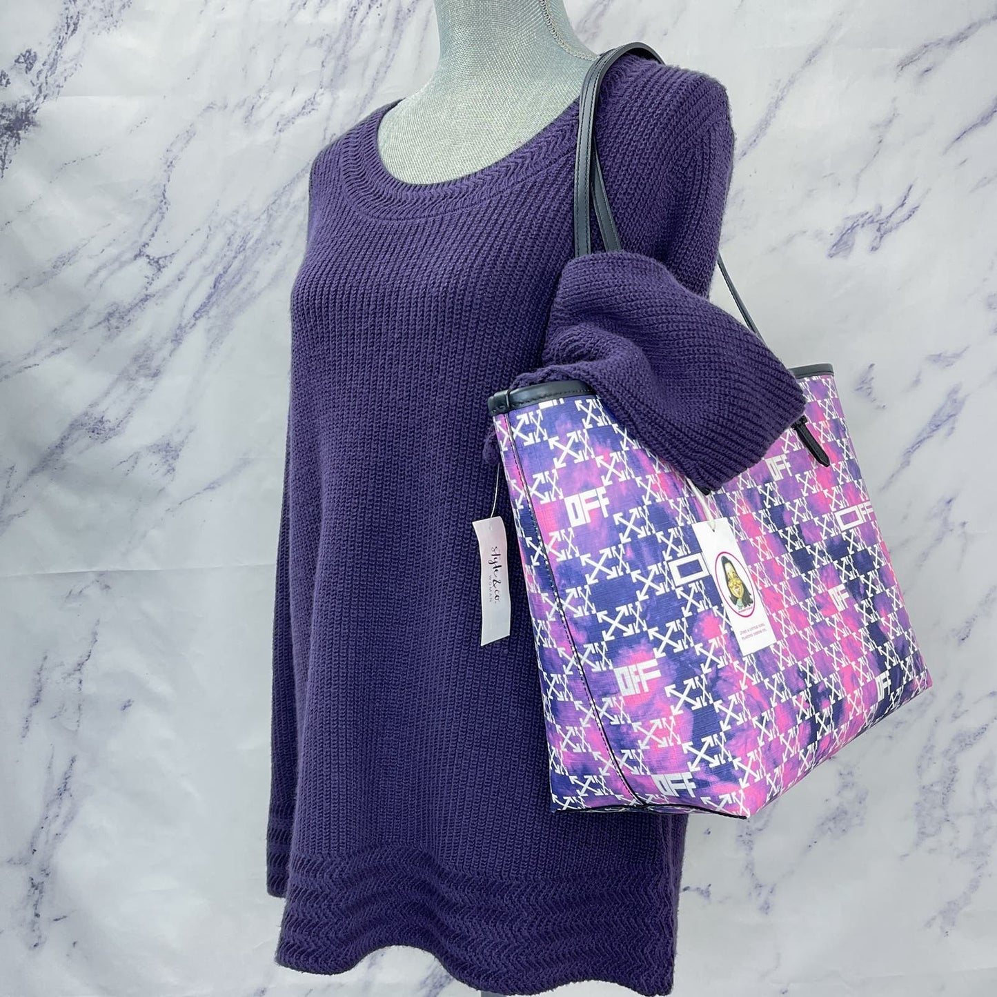 Style & Co | Purple Chunky Cable Knit Sweater | 0X