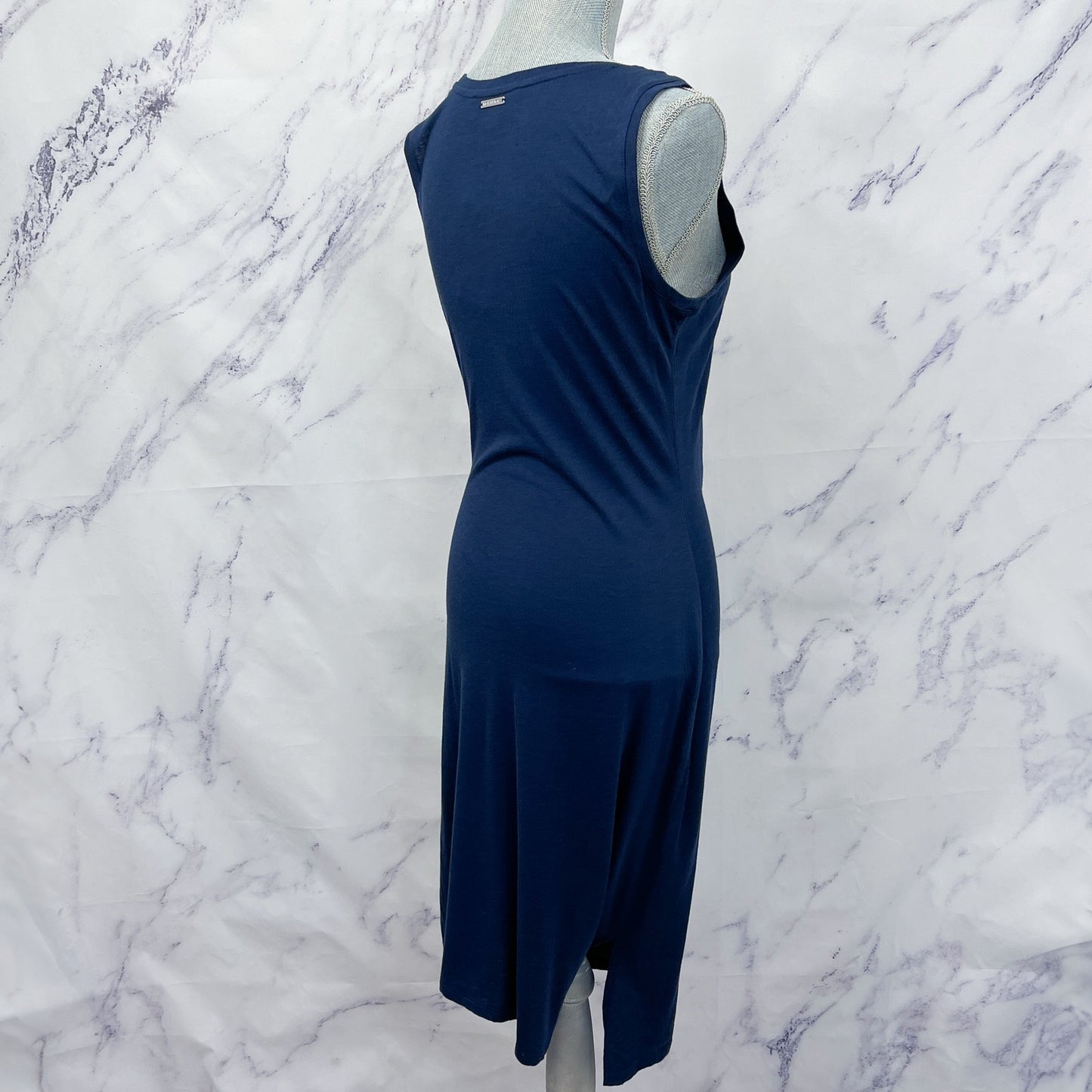 MICHAEL Michael Kors | Navy Sleeveless Faux Wrap Jersey Dress | M