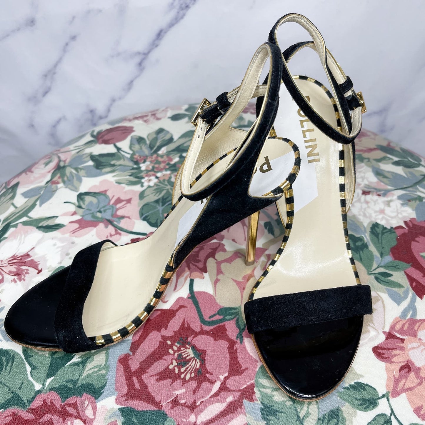 Pollini | Black Suede Stiletto Heels | EU37.5 US(7)
