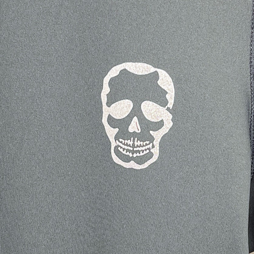 Nanette Lepore | Play | Metallic Silver Skull Print High Rise Black Leggings | M