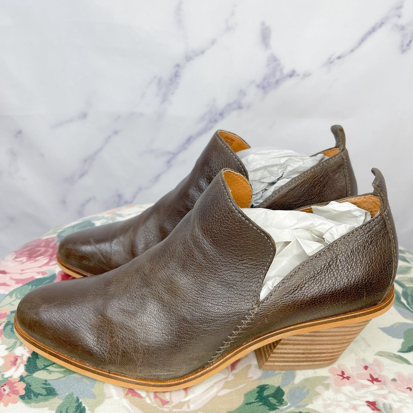 Lucky Brand | Victorey Brown Leather Ankle Bootie | 8.5