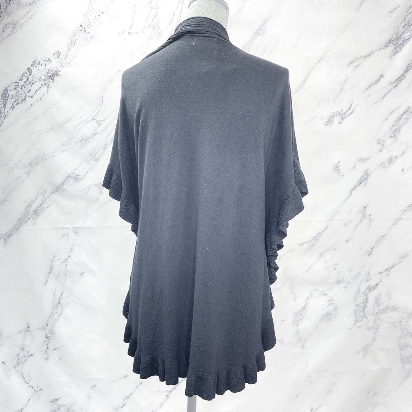 Joseph A. | Black Ribbed Cardigan/Shawl | M