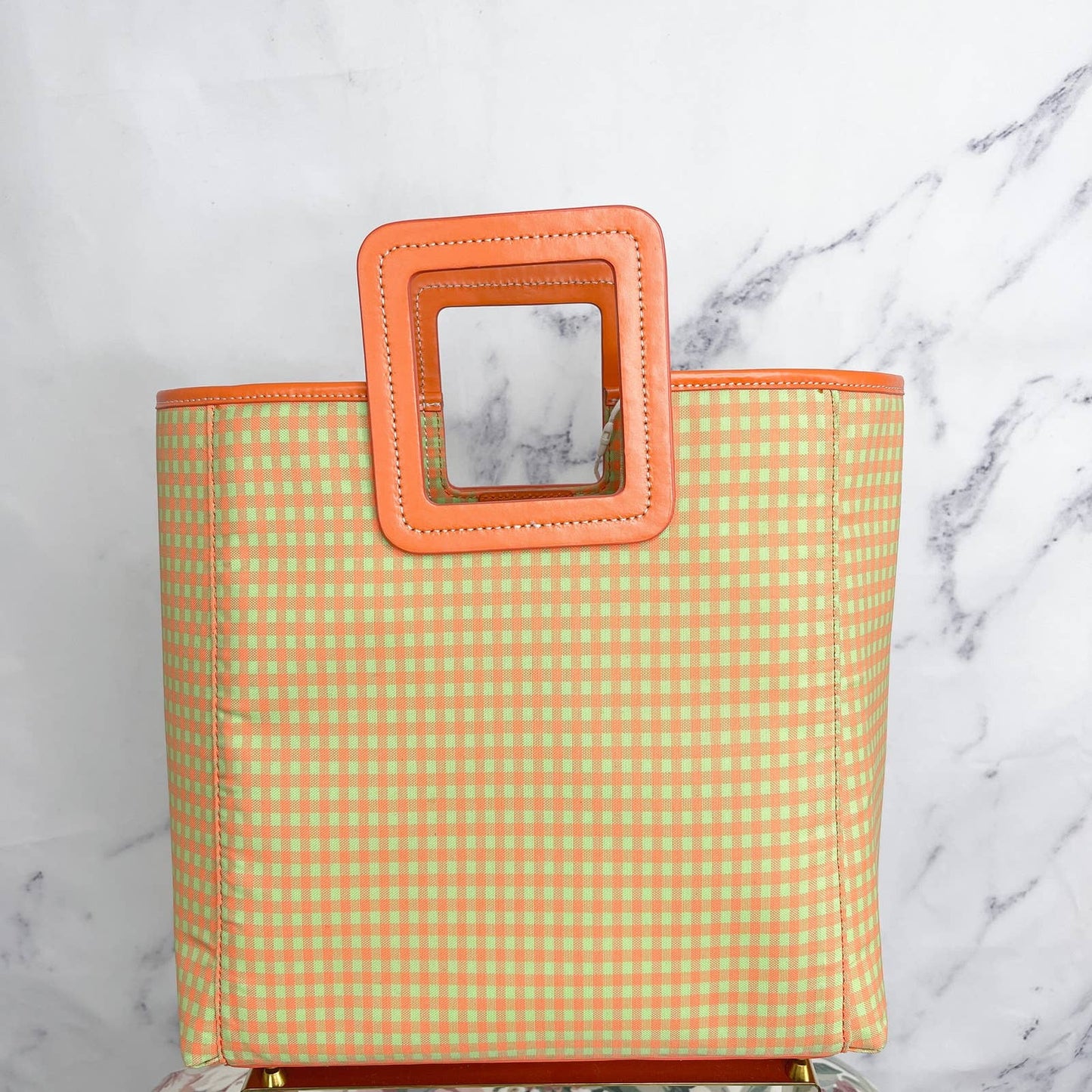 STAUD | Shirley Gingham Nylon Tote Bag