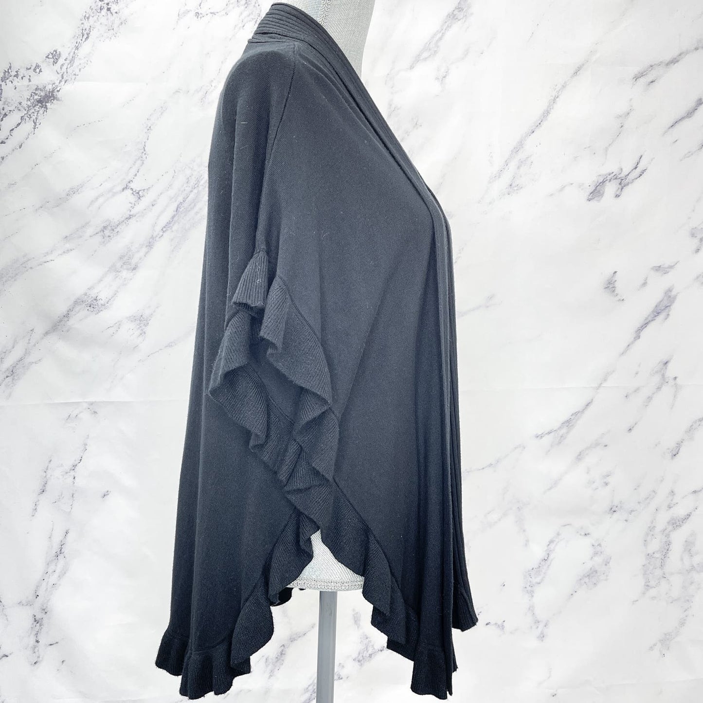 Joseph A. | Black Ribbed Cardigan/Shawl | M