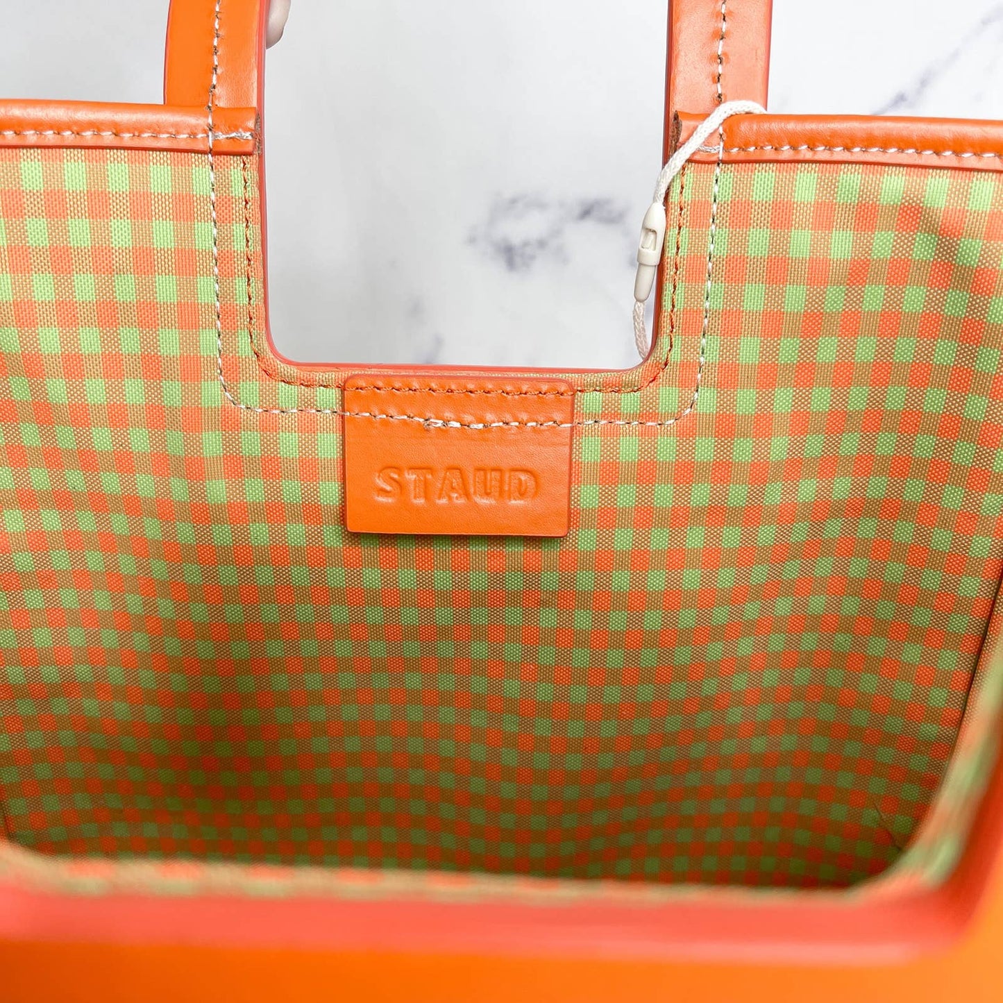 STAUD | Shirley Gingham Nylon Tote Bag