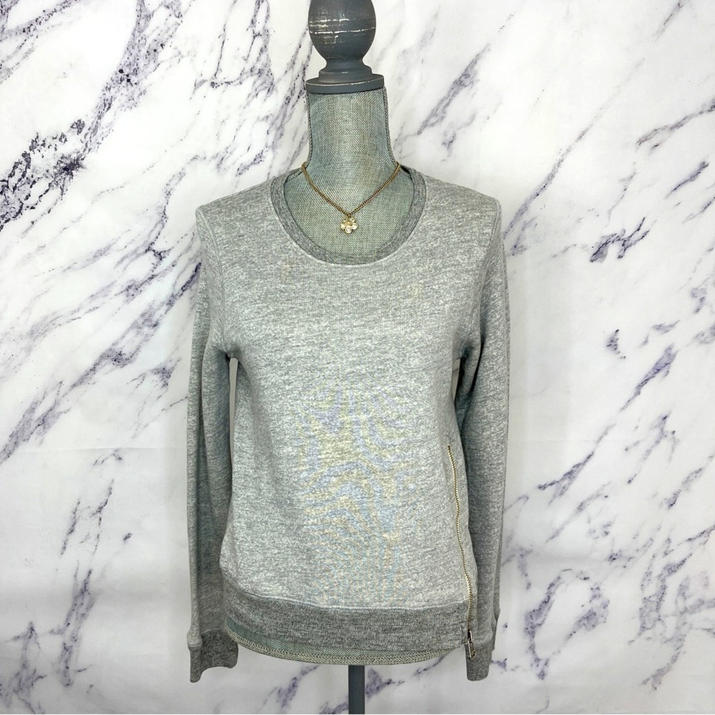 Sundry | Crew Neck Sweatshirt w/ Side Zip | Sz 0 (XS)