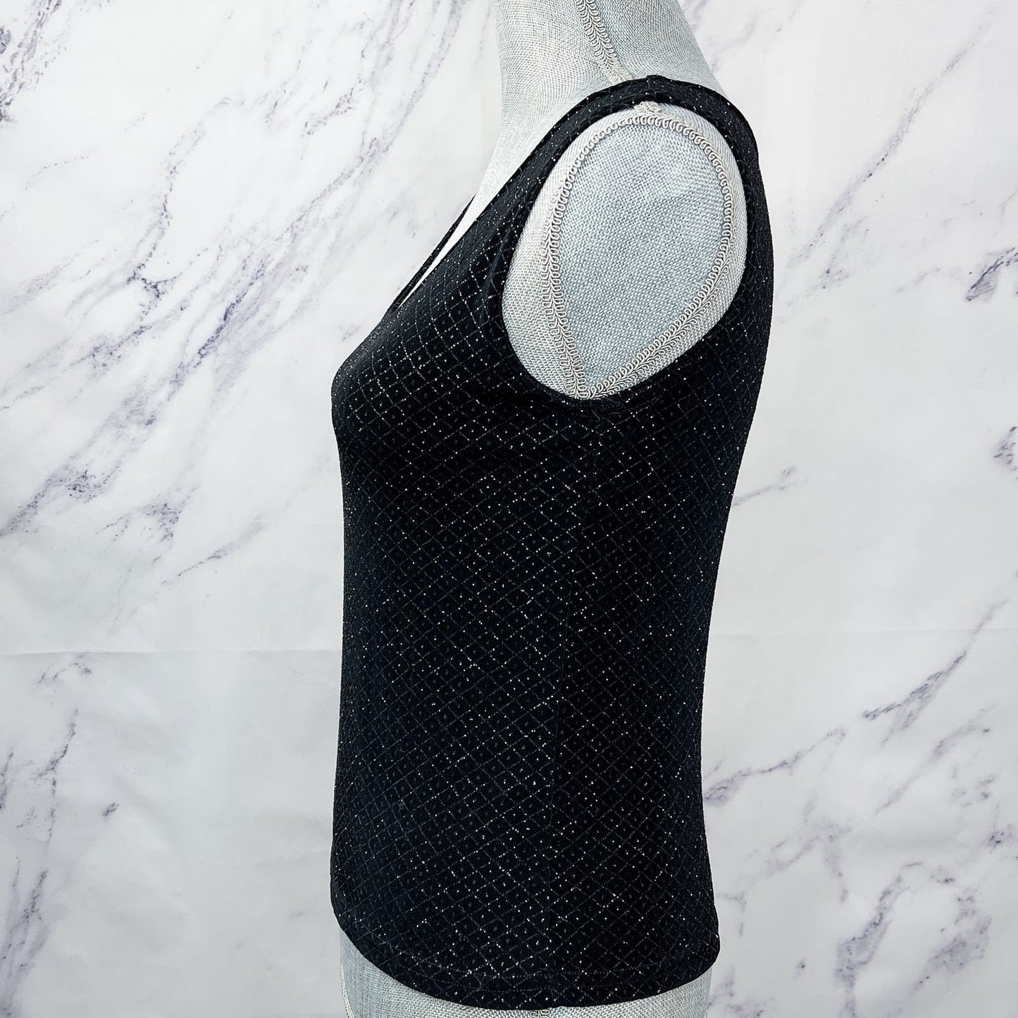 Onyx Nite | Black Metallic Cardigan and Tank Set | M