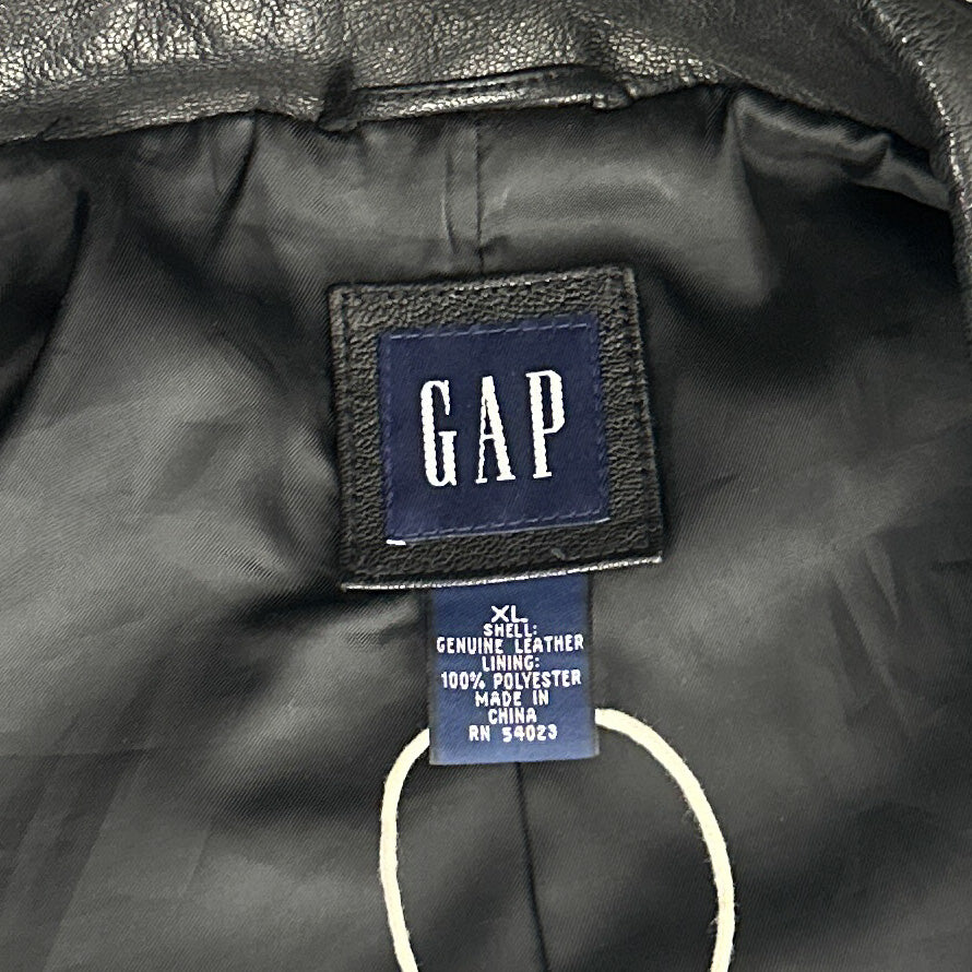 GAP | Vintage Black Genuine Leather Jacket | XL