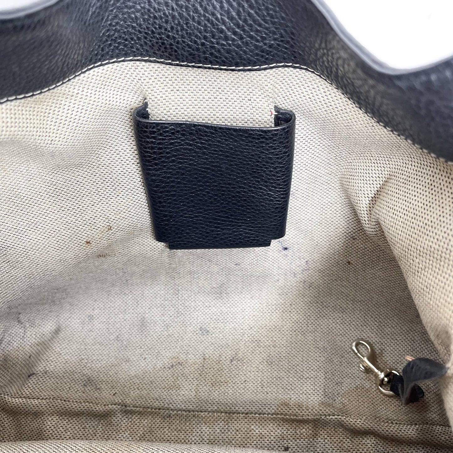 Dooney & Bourke | Whipstitch Black Pebble Leather Hobo