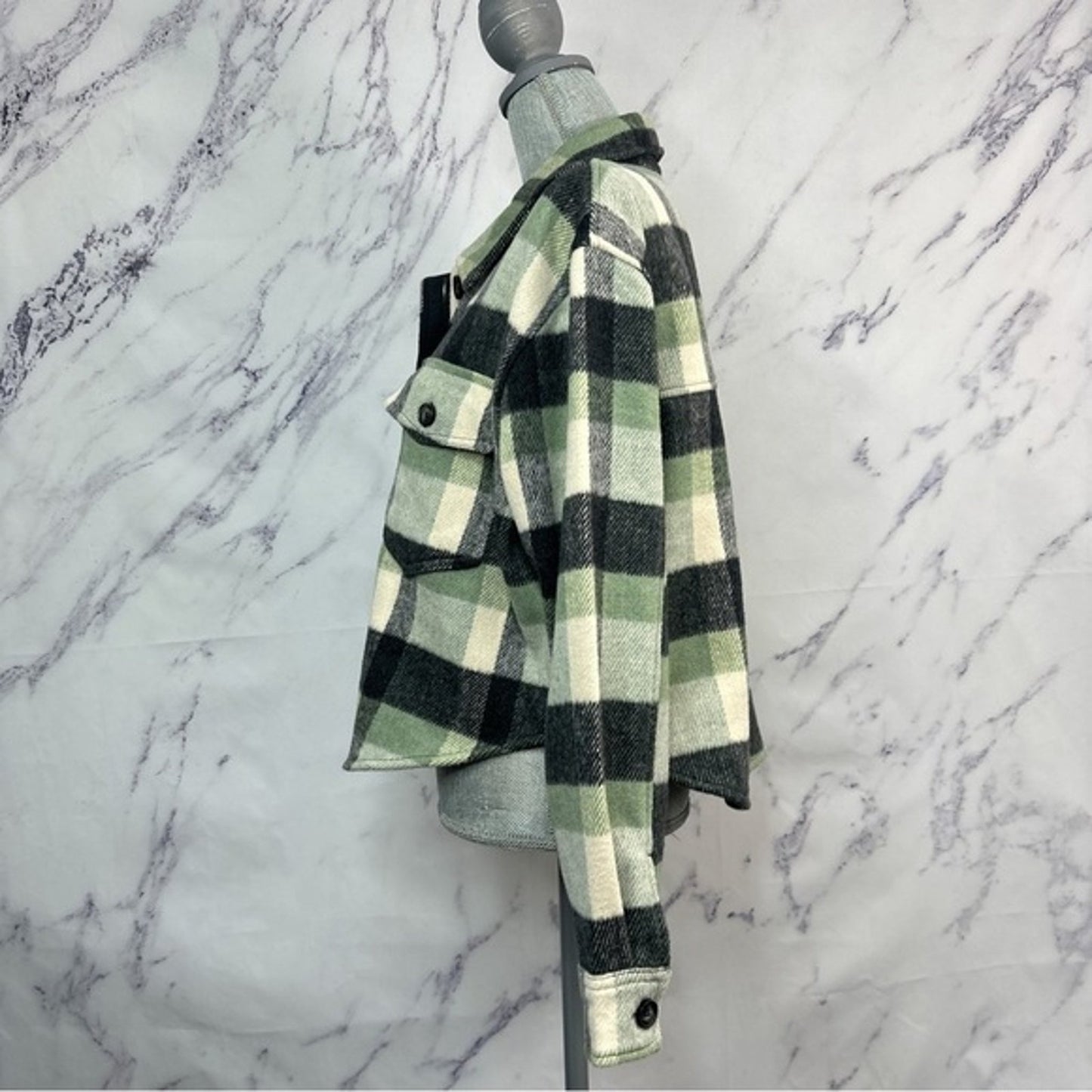 Joie | Green/Black Plaid Button-Down Shirt/Jacket | L
