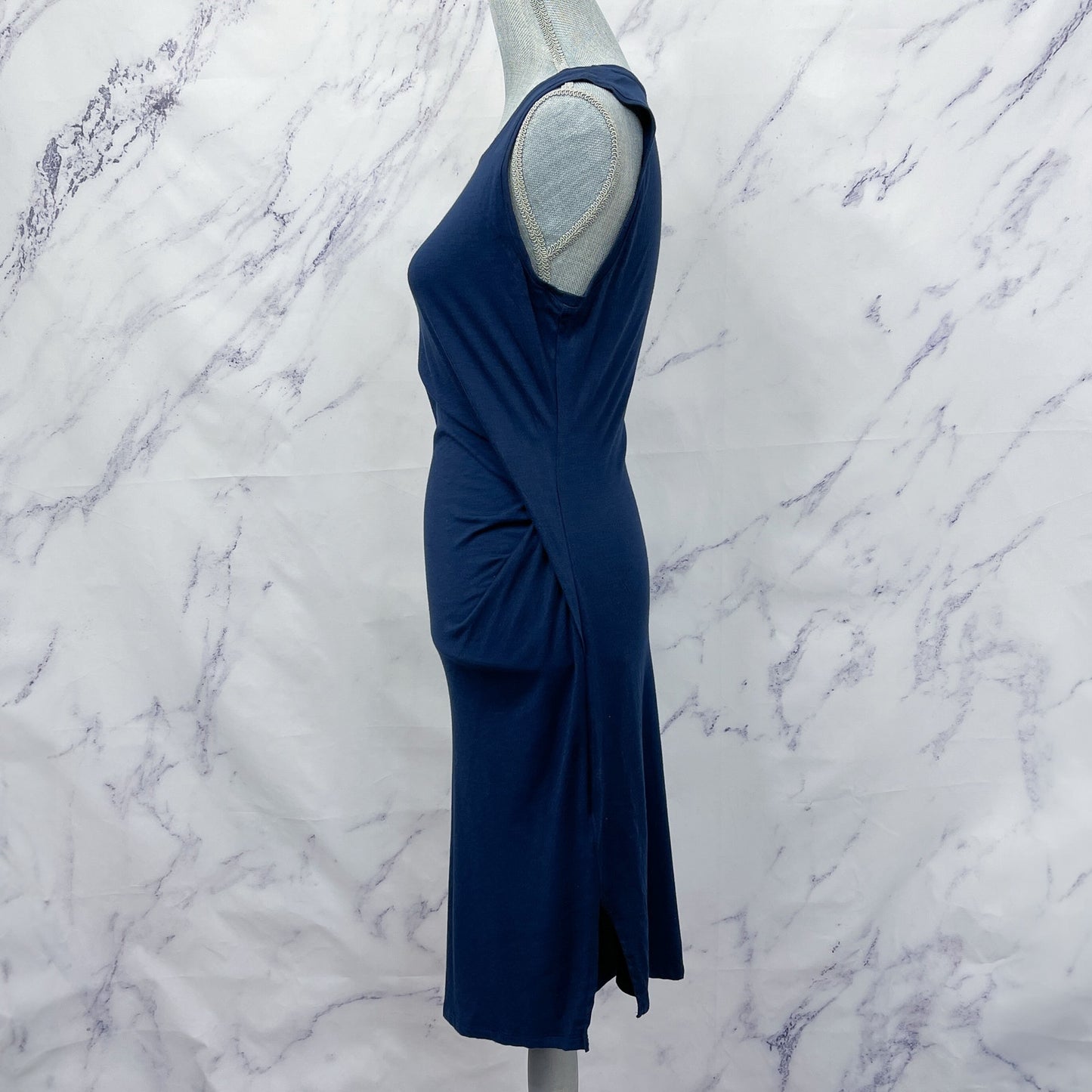 MICHAEL Michael Kors | Navy Sleeveless Faux Wrap Jersey Dress | M