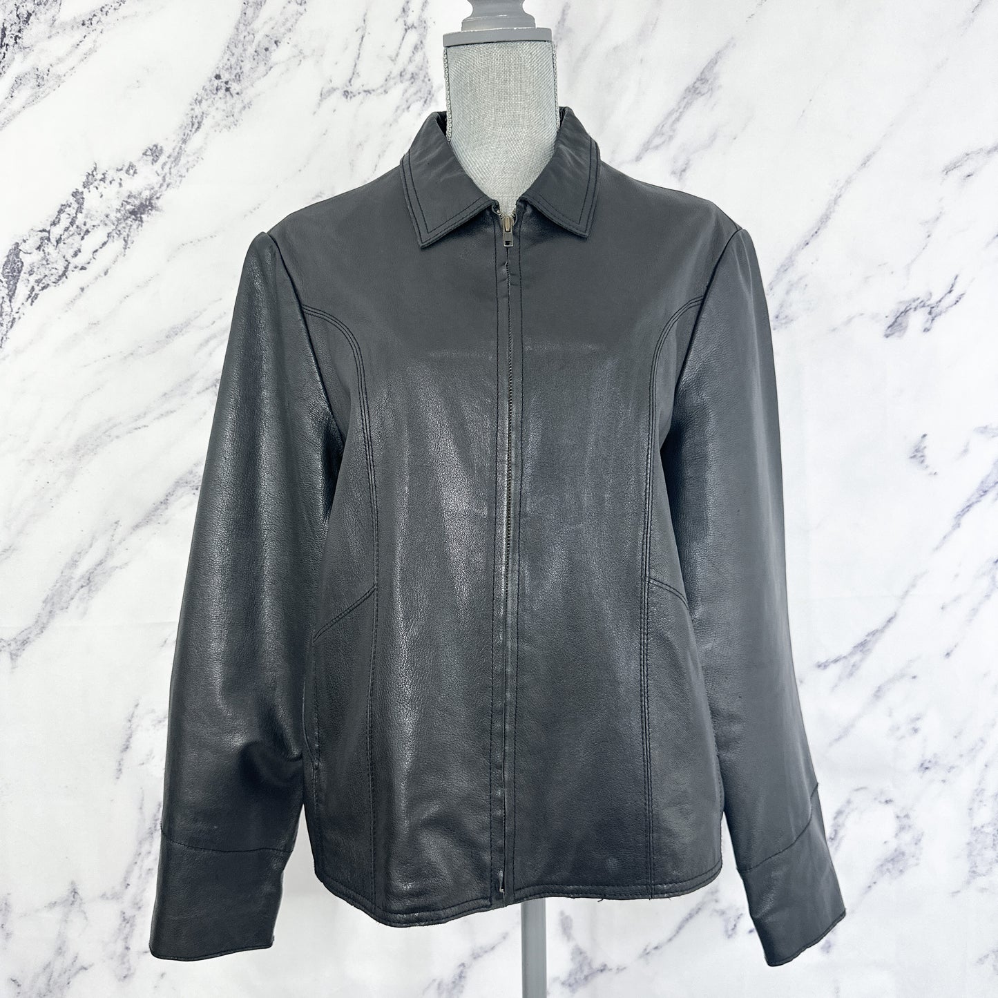 GAP | Vintage Black Genuine Leather Jacket | XL